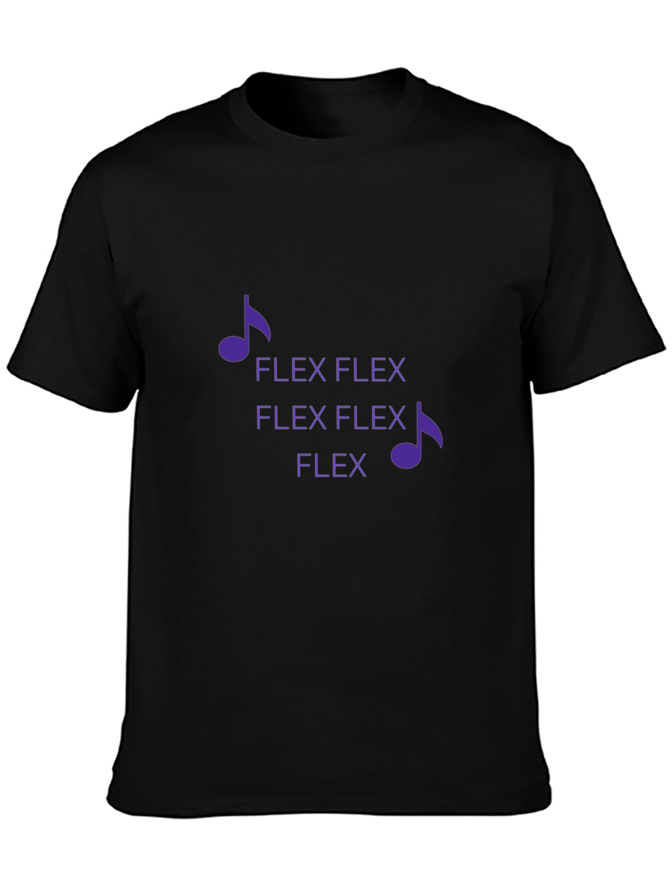 Flex Music Note Graphic Tee - Black Cotton Blend