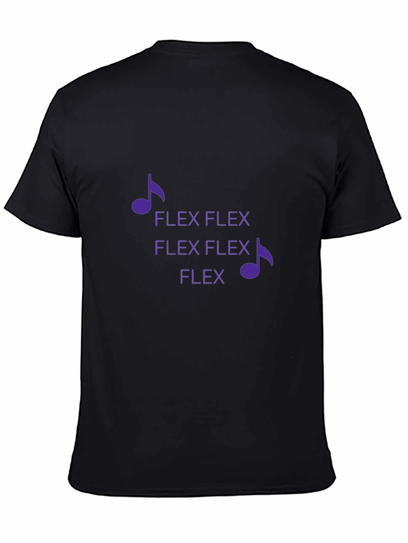 Flex Music Note Graphic Tee - Black Cotton Blend