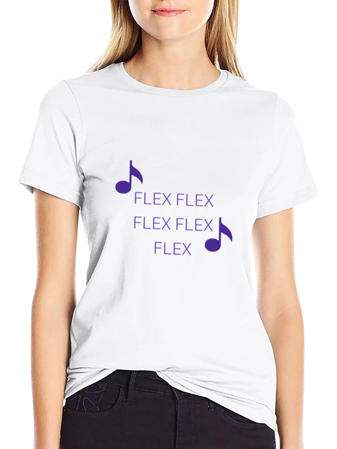 Flex Music Note Graphic Tee - Black Cotton Blend