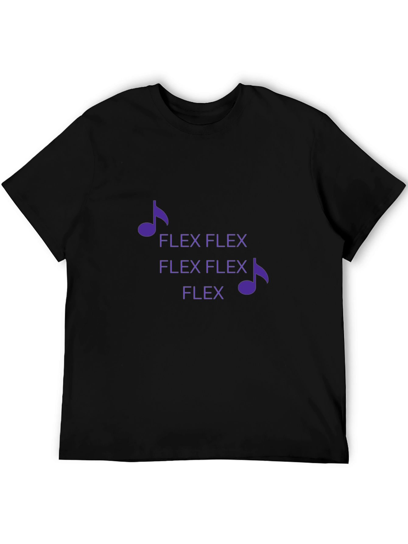 Flex Music Note Graphic Tee - Black Cotton Blend