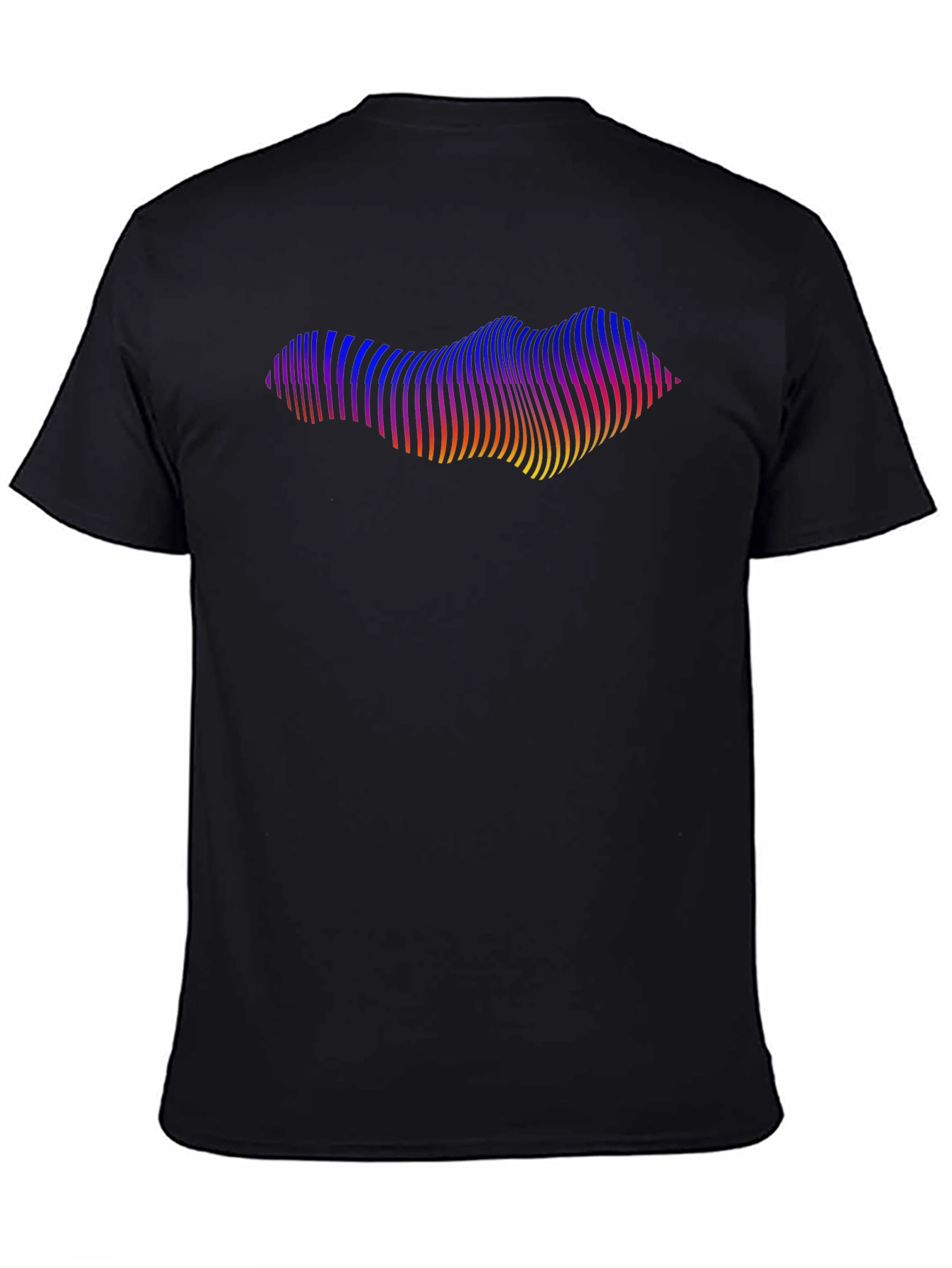 Abstract Wave Graphic Black T-Shirt