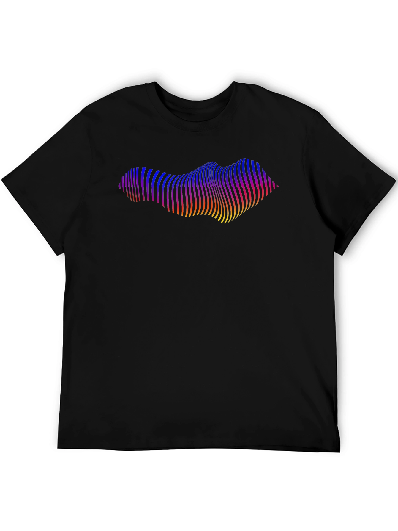 Abstract Wave Graphic Black T-Shirt
