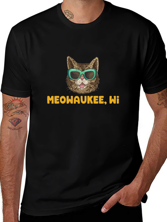 Meowaukee WI Cat T-Shirt - Funny Graphic Tee
