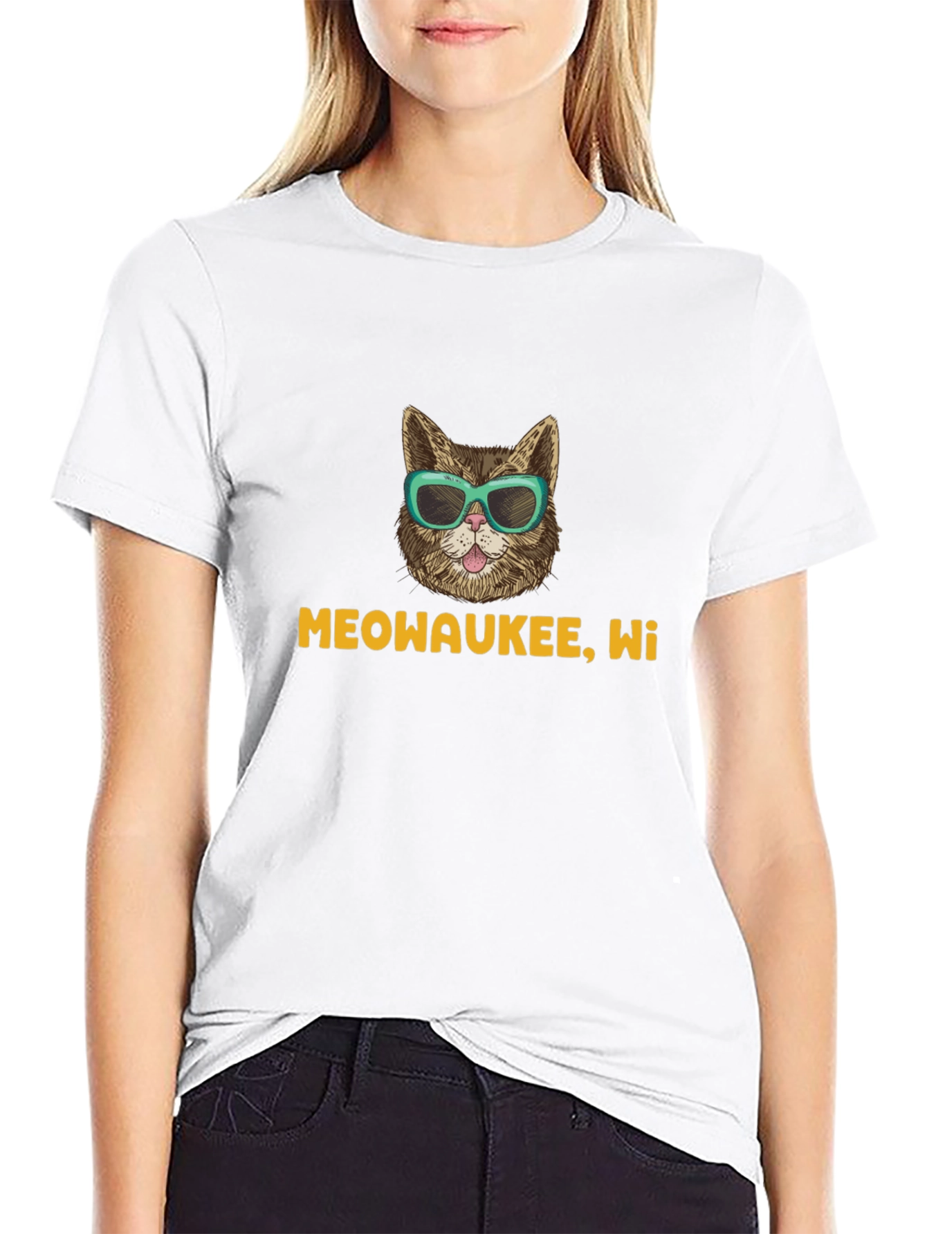 Meowaukee WI Cat T-Shirt - Funny Graphic Tee