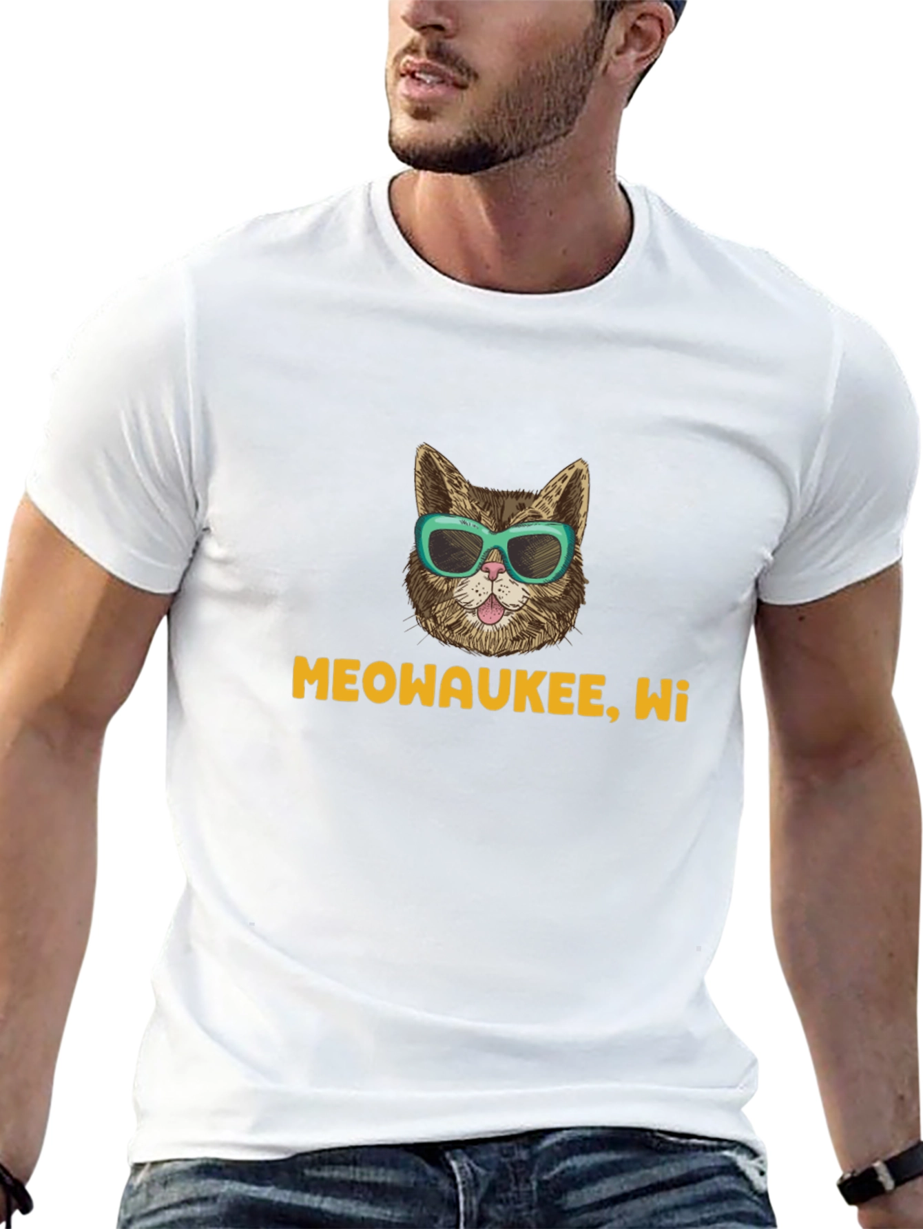 Meowaukee WI Cat T-Shirt - Funny Graphic Tee