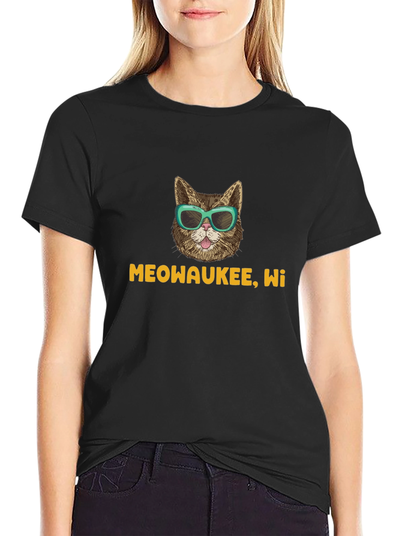 Meowaukee WI Cat T-Shirt - Funny Graphic Tee