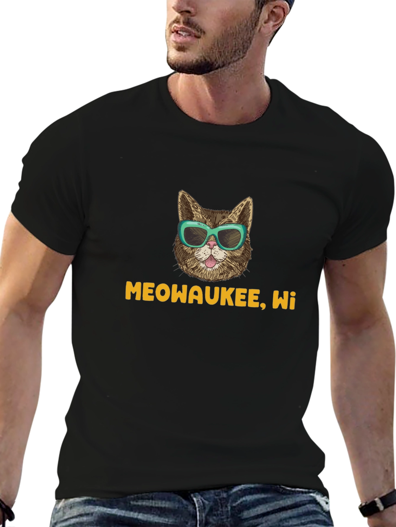 Meowaukee WI Cat T-Shirt - Funny Graphic Tee