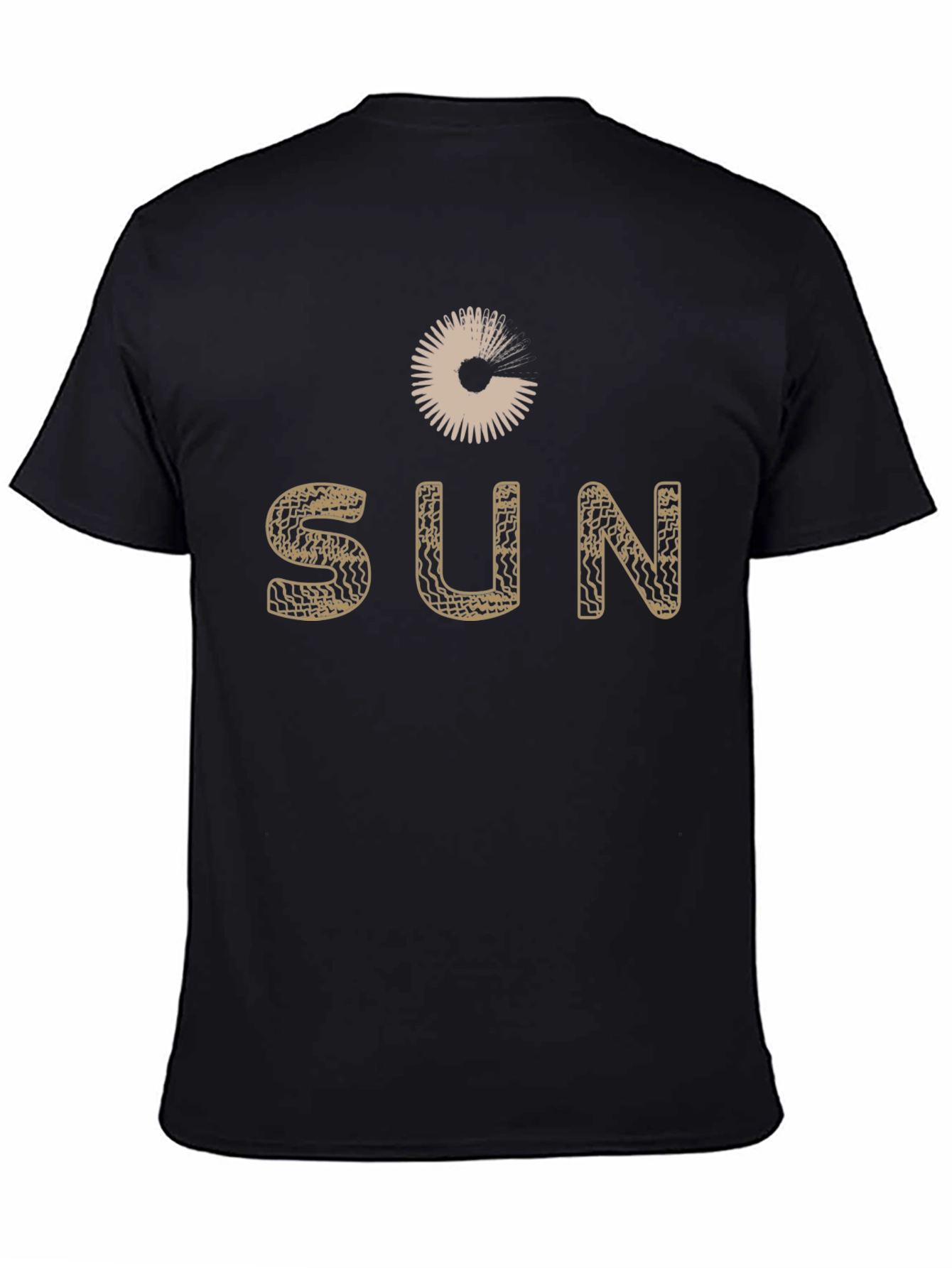 Stylish Sun Graphic Black T-Shirt
