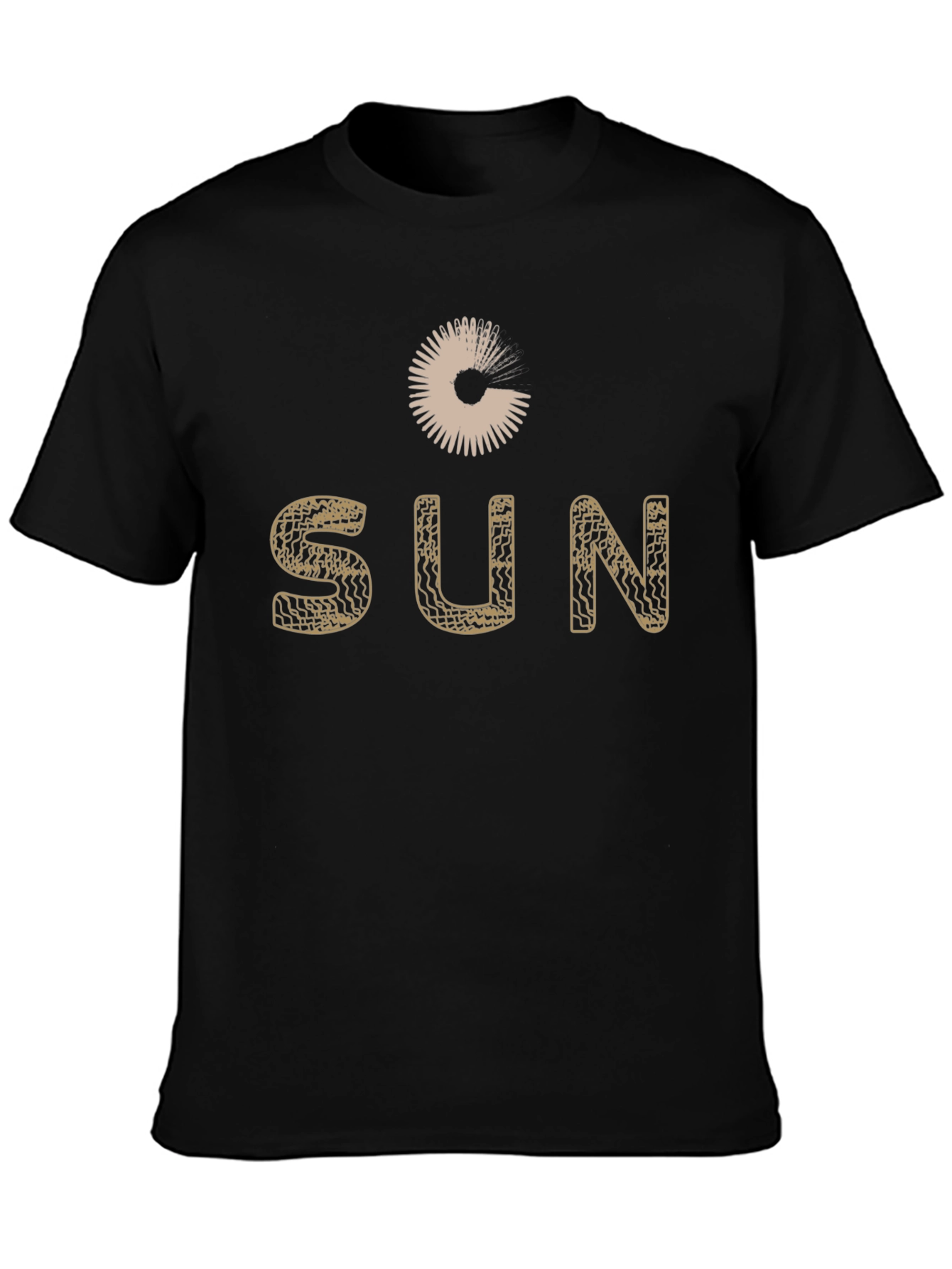 Stylish Sun Graphic Black T-Shirt