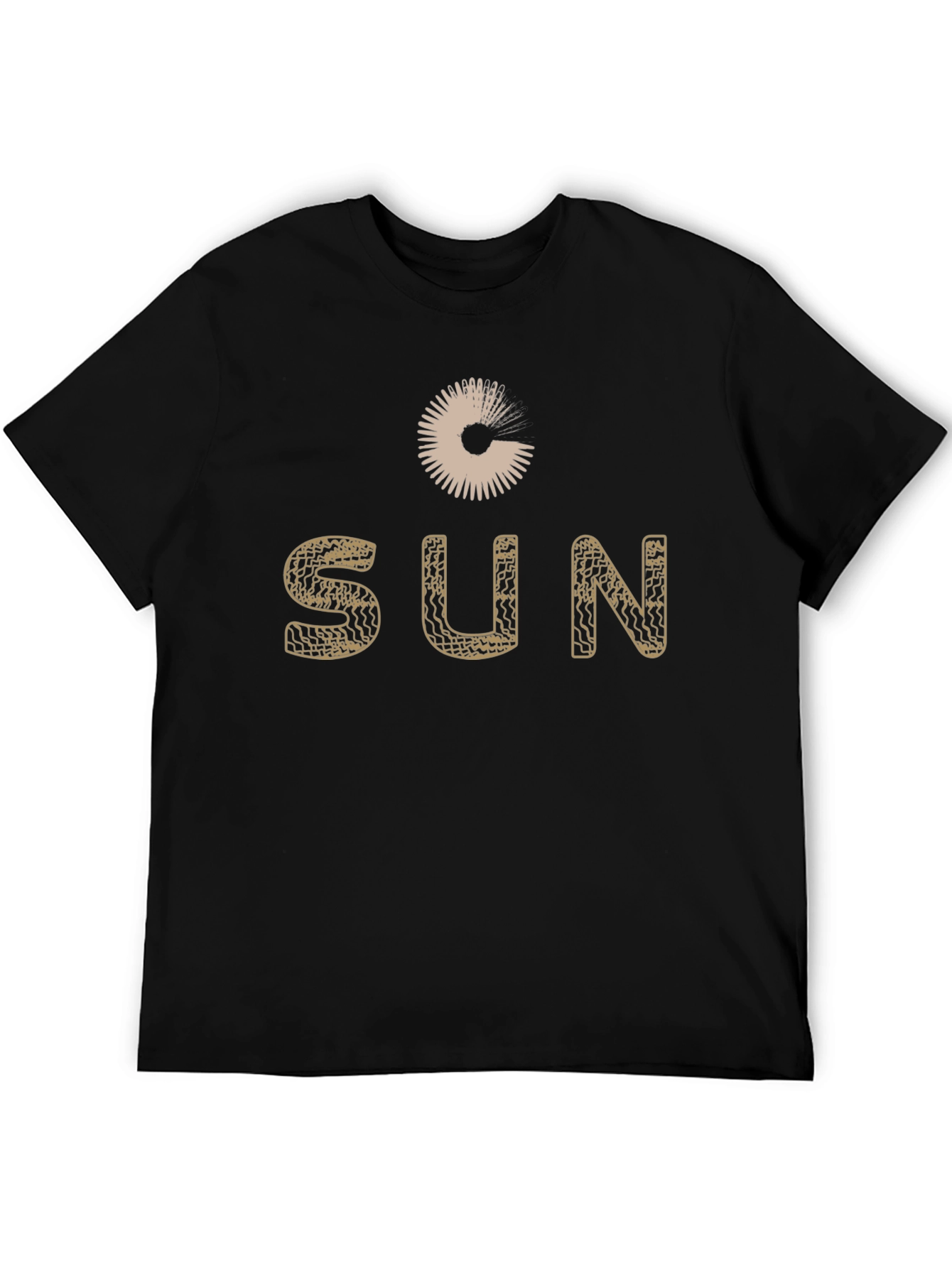 Stylish Sun Graphic Black T-Shirt