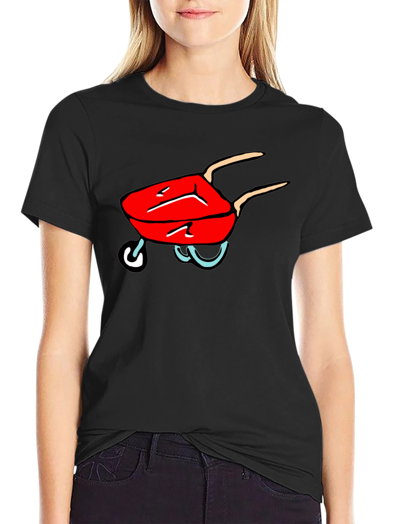 Cartoon Grill Black T-Shirt