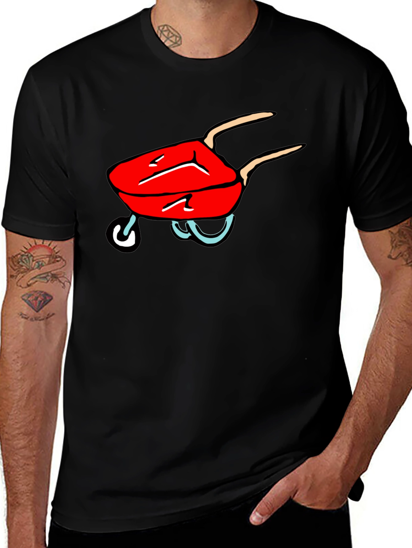 Cartoon Grill Black T-Shirt