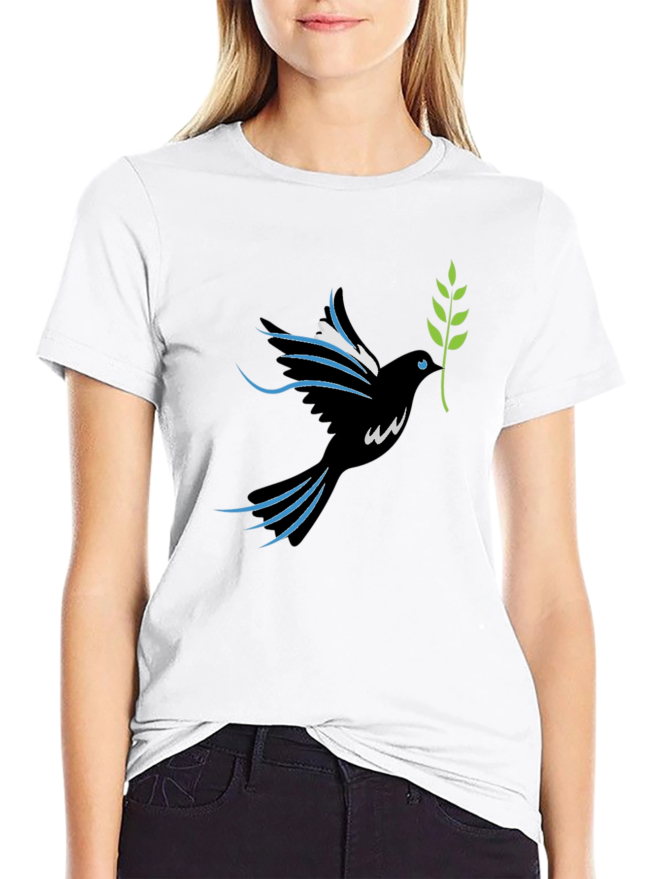 Peace Dove Graphic Tee - Stylish Bird Design