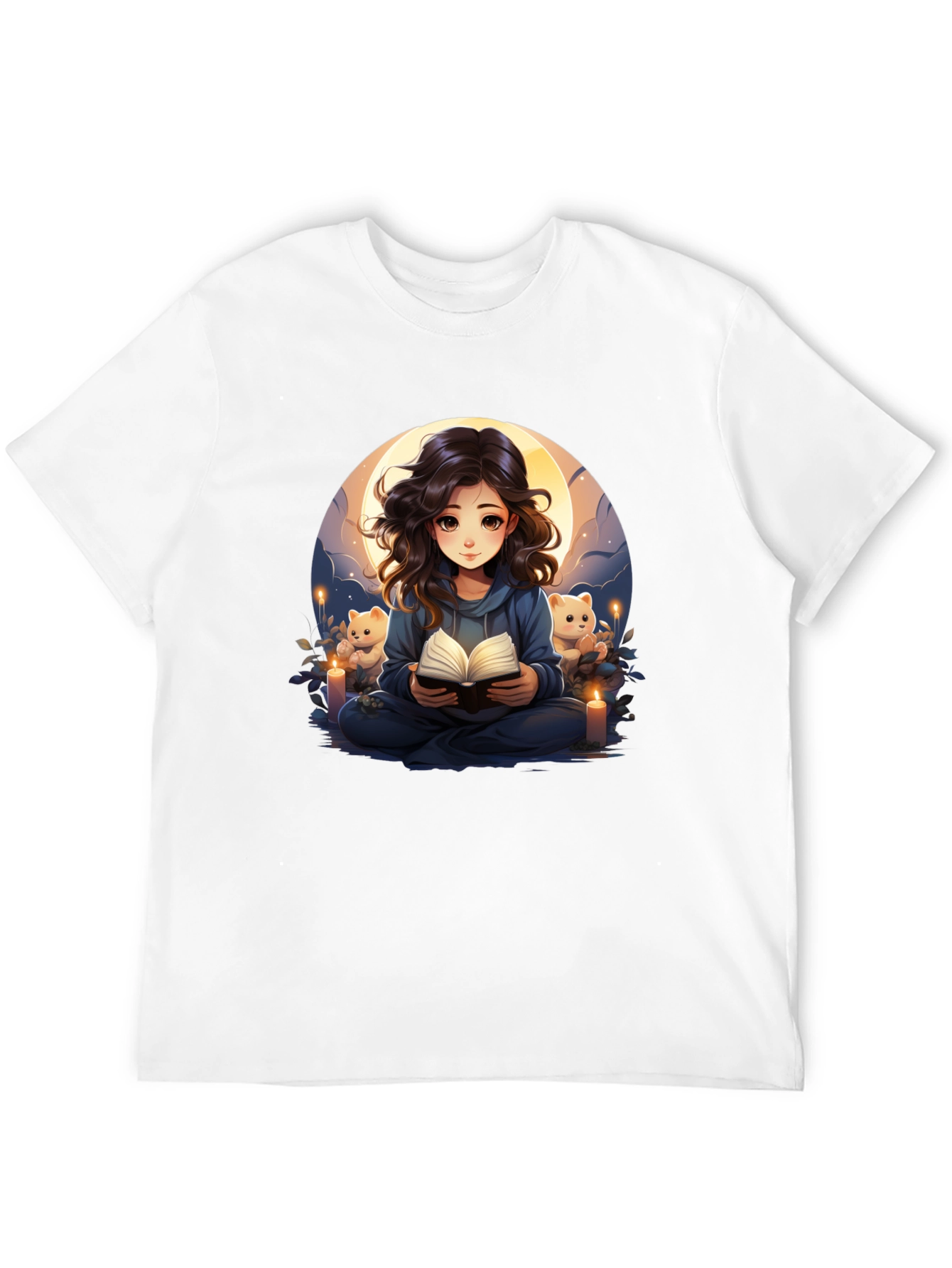 Anime Girl Reading Book T-Shirt