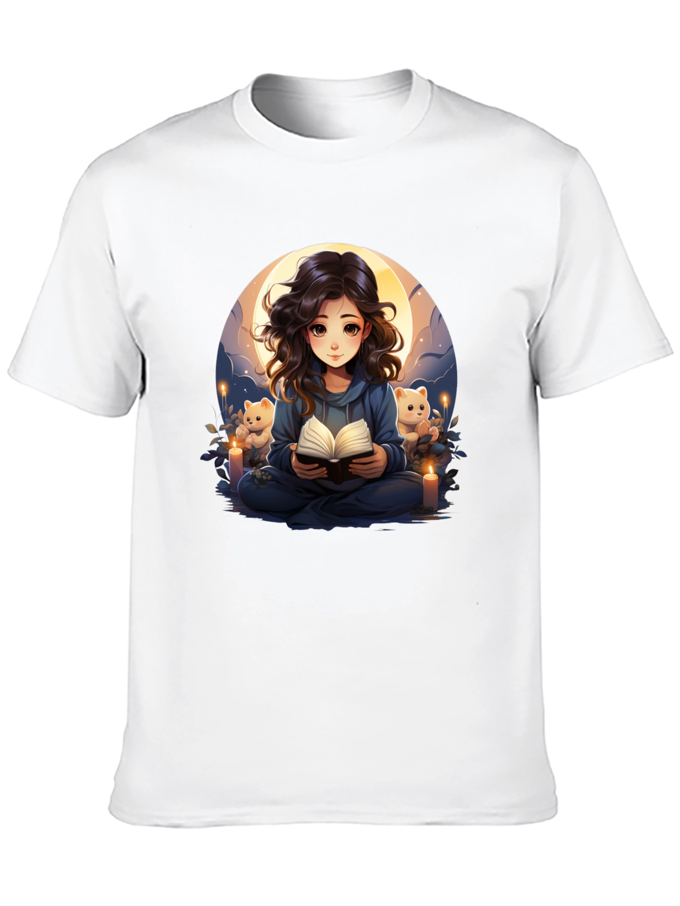 Anime Girl Reading Book T-Shirt