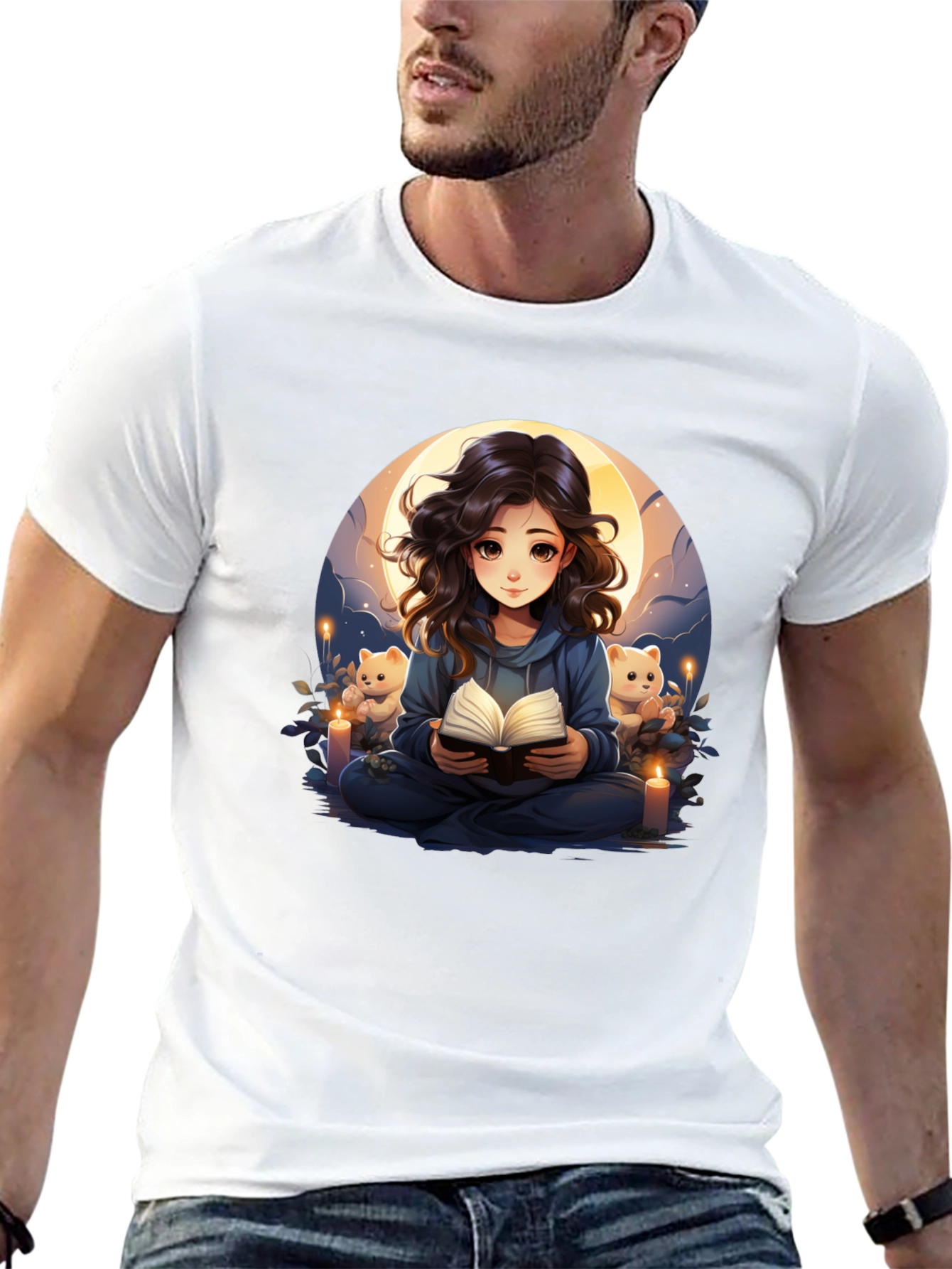 Anime Girl Reading Book T-Shirt