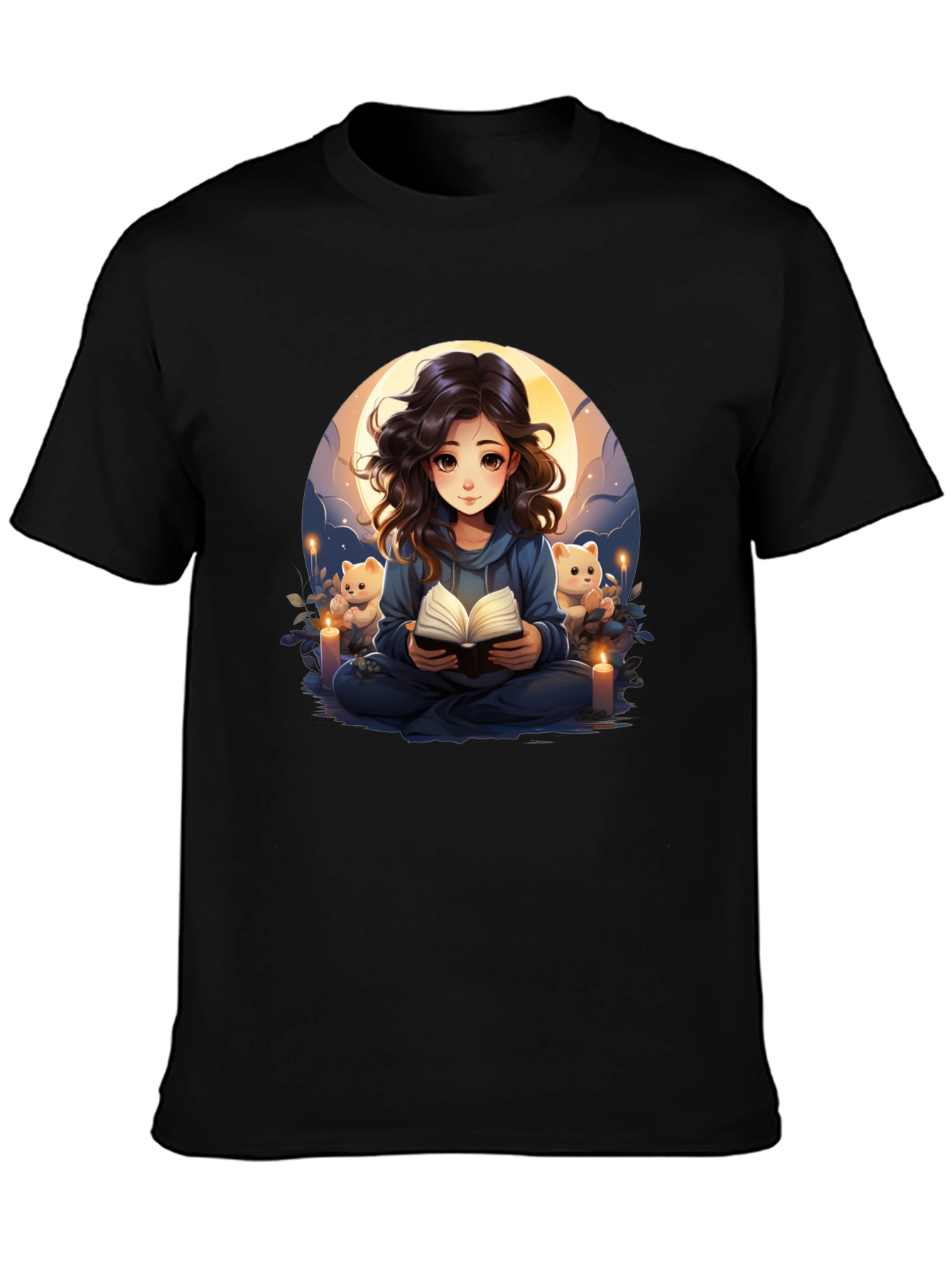 Anime Girl Reading Book T-Shirt