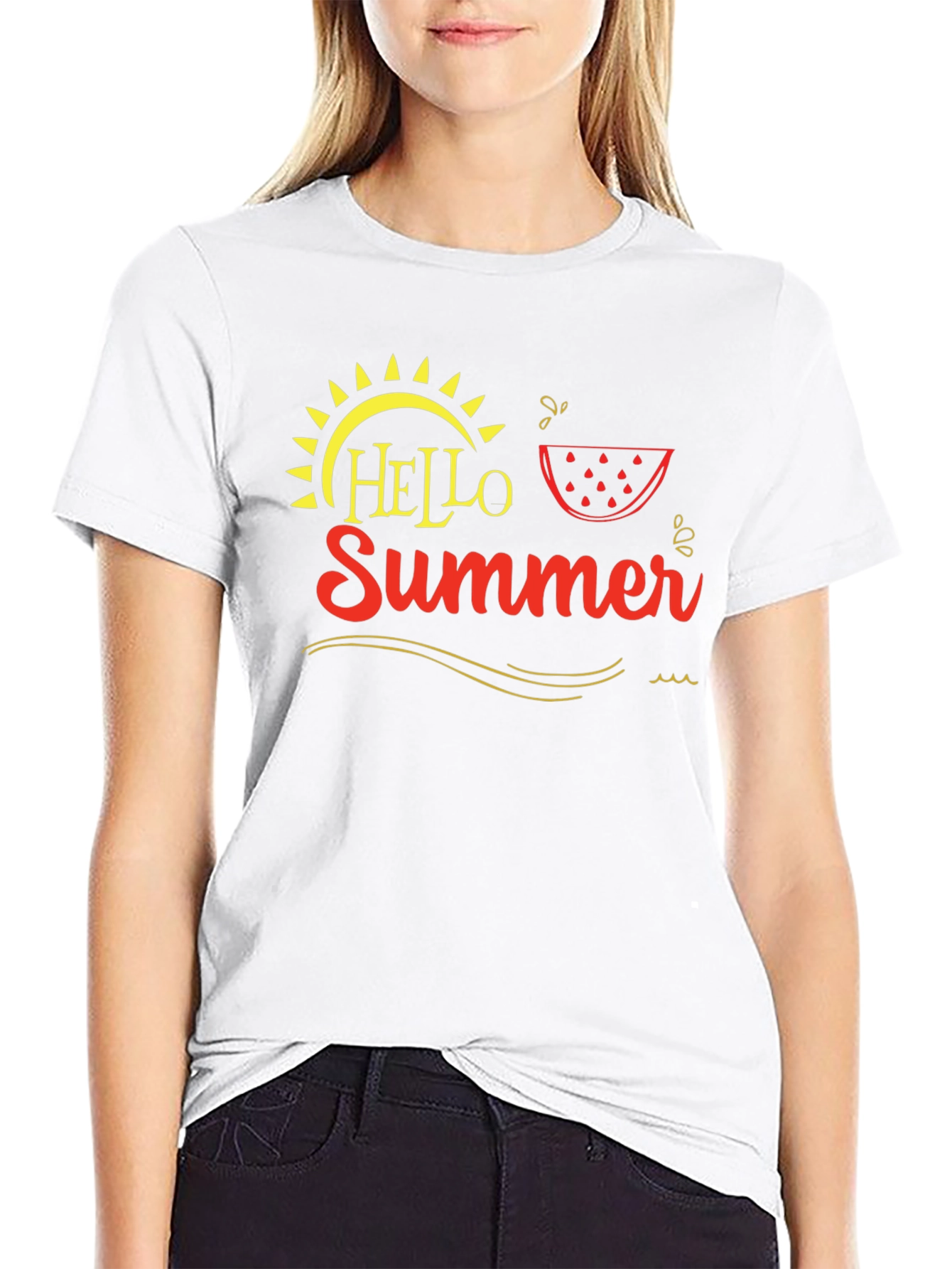 Hello Summer Graphic Tee - Black