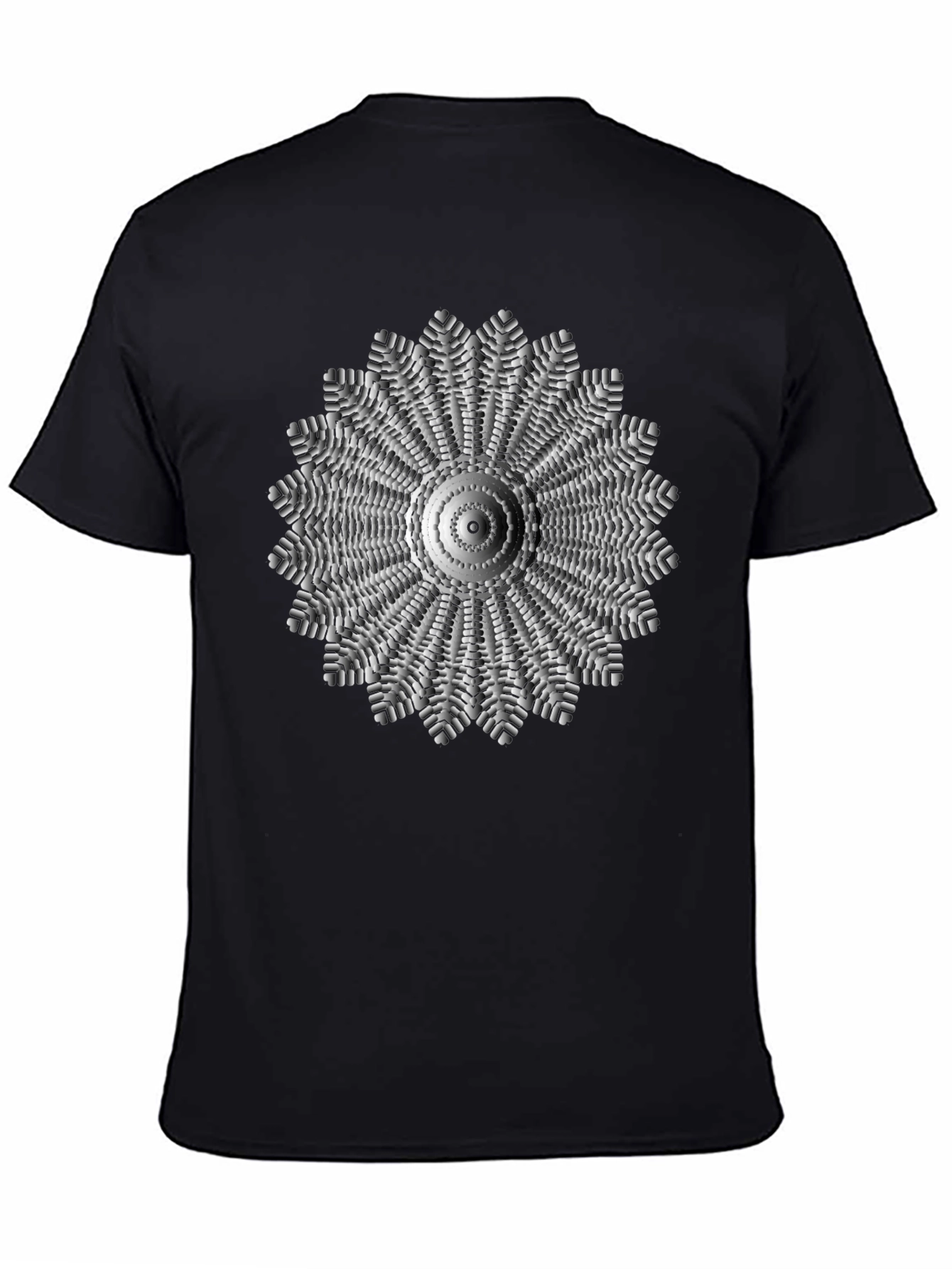 Geometric Mandala Graphic Black T-Shirt