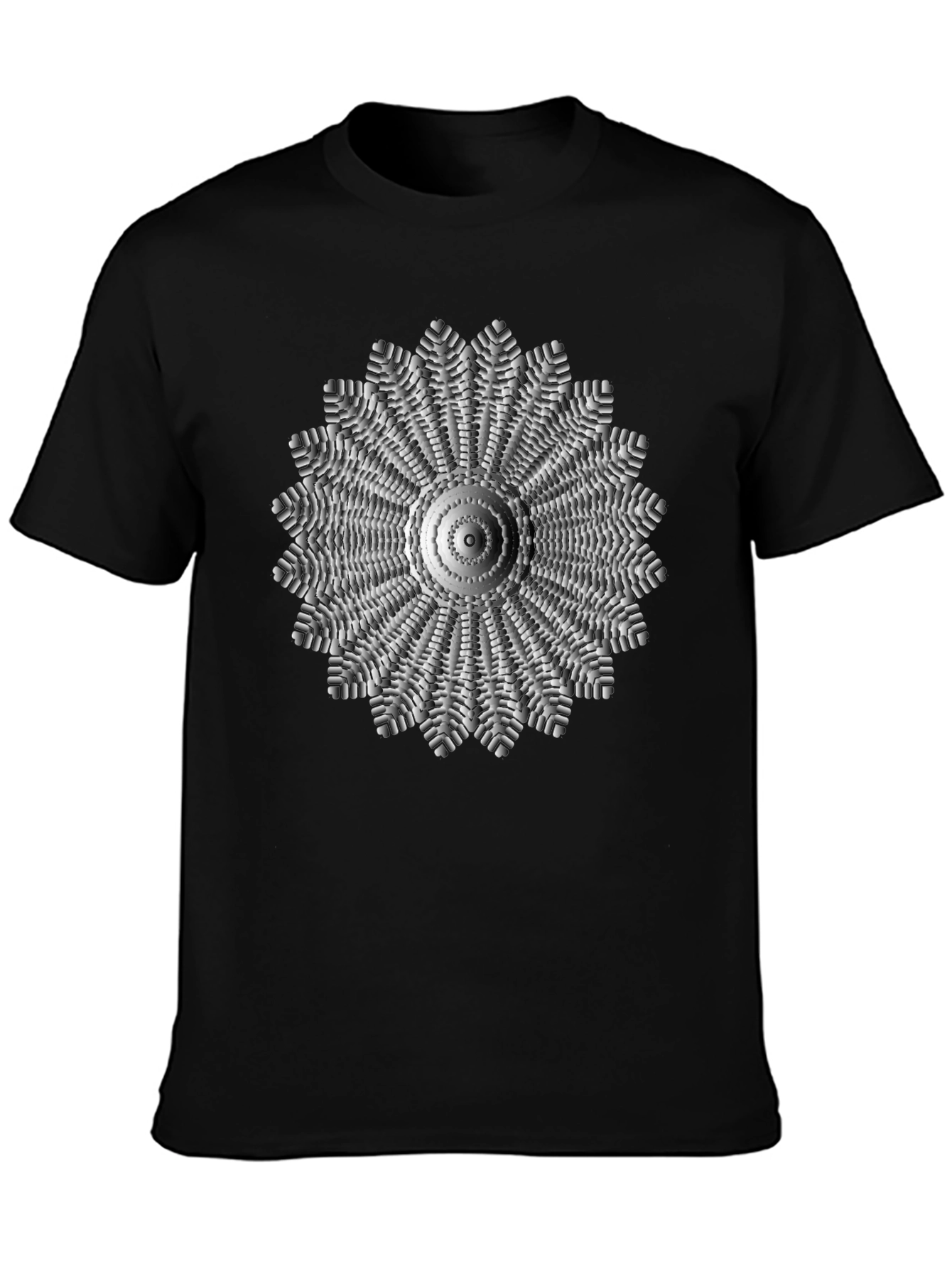 Geometric Mandala Graphic Black T-Shirt