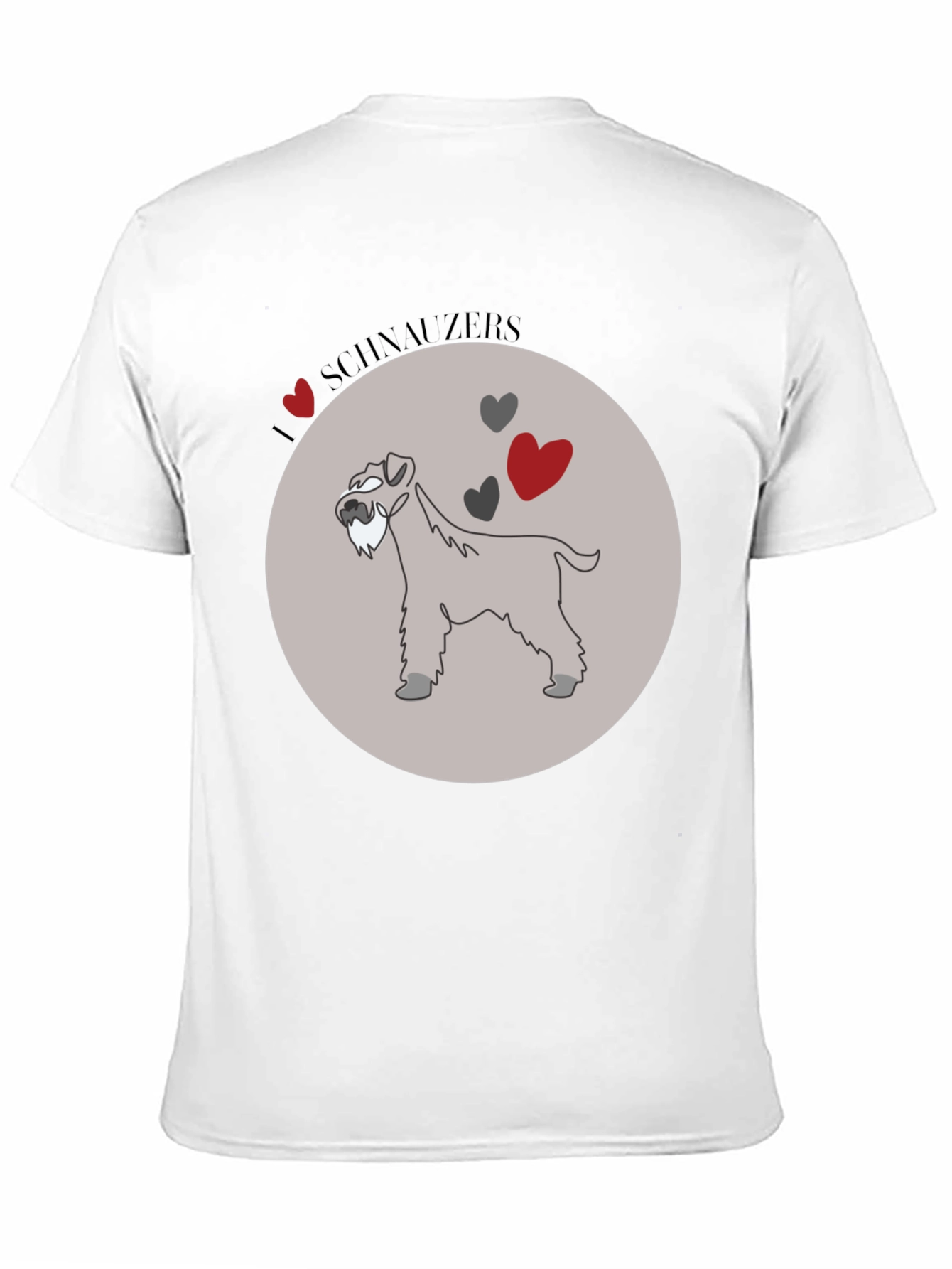 I Love Schnauzers Graphic Tee - Black Cotton Blend