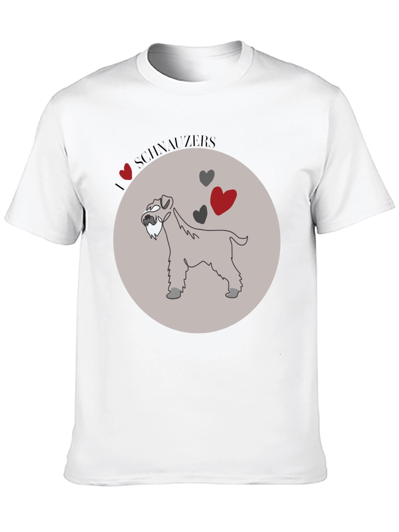 I Love Schnauzers Graphic Tee - Black Cotton Blend