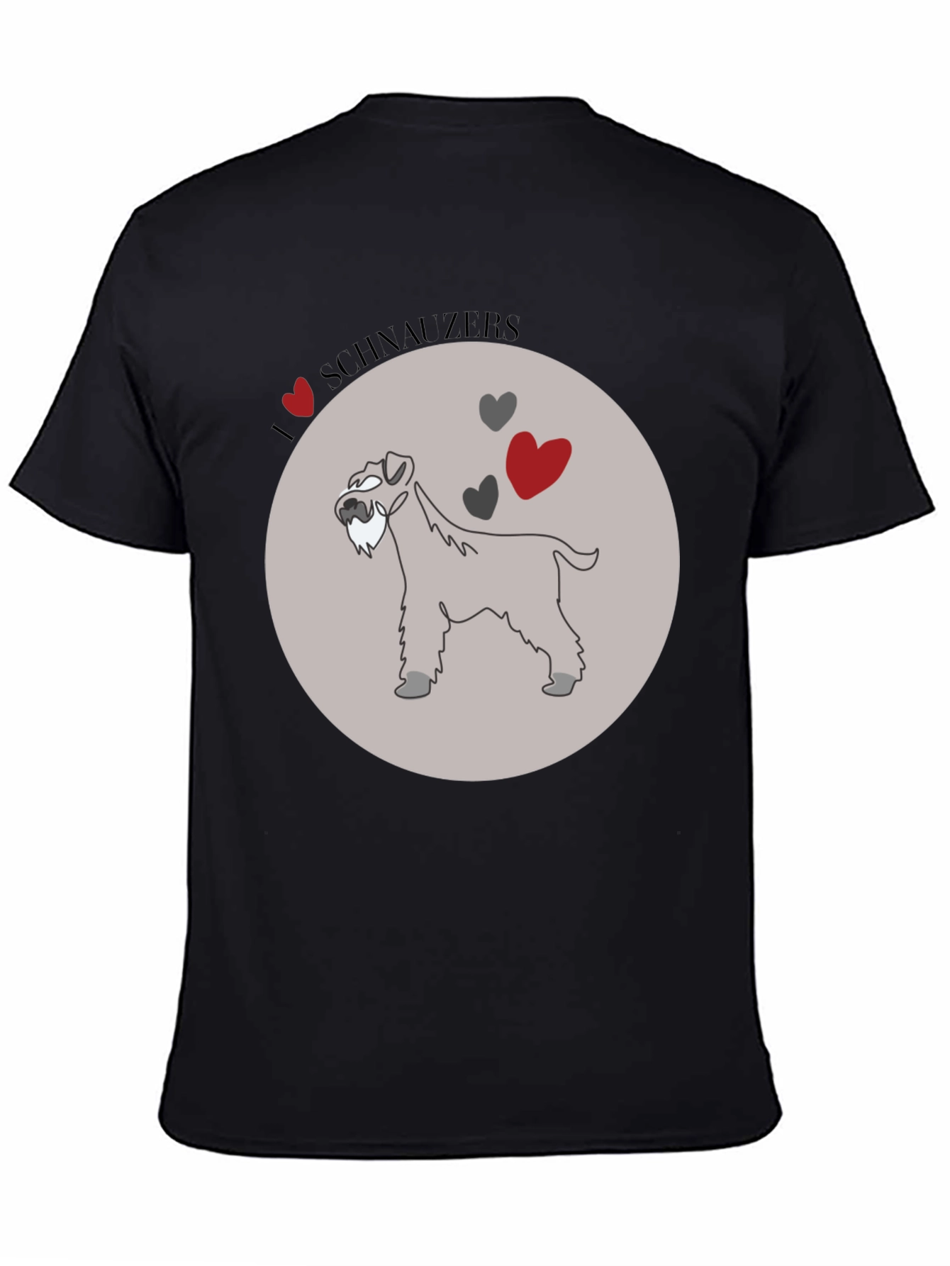 I Love Schnauzers Graphic Tee - Black Cotton Blend