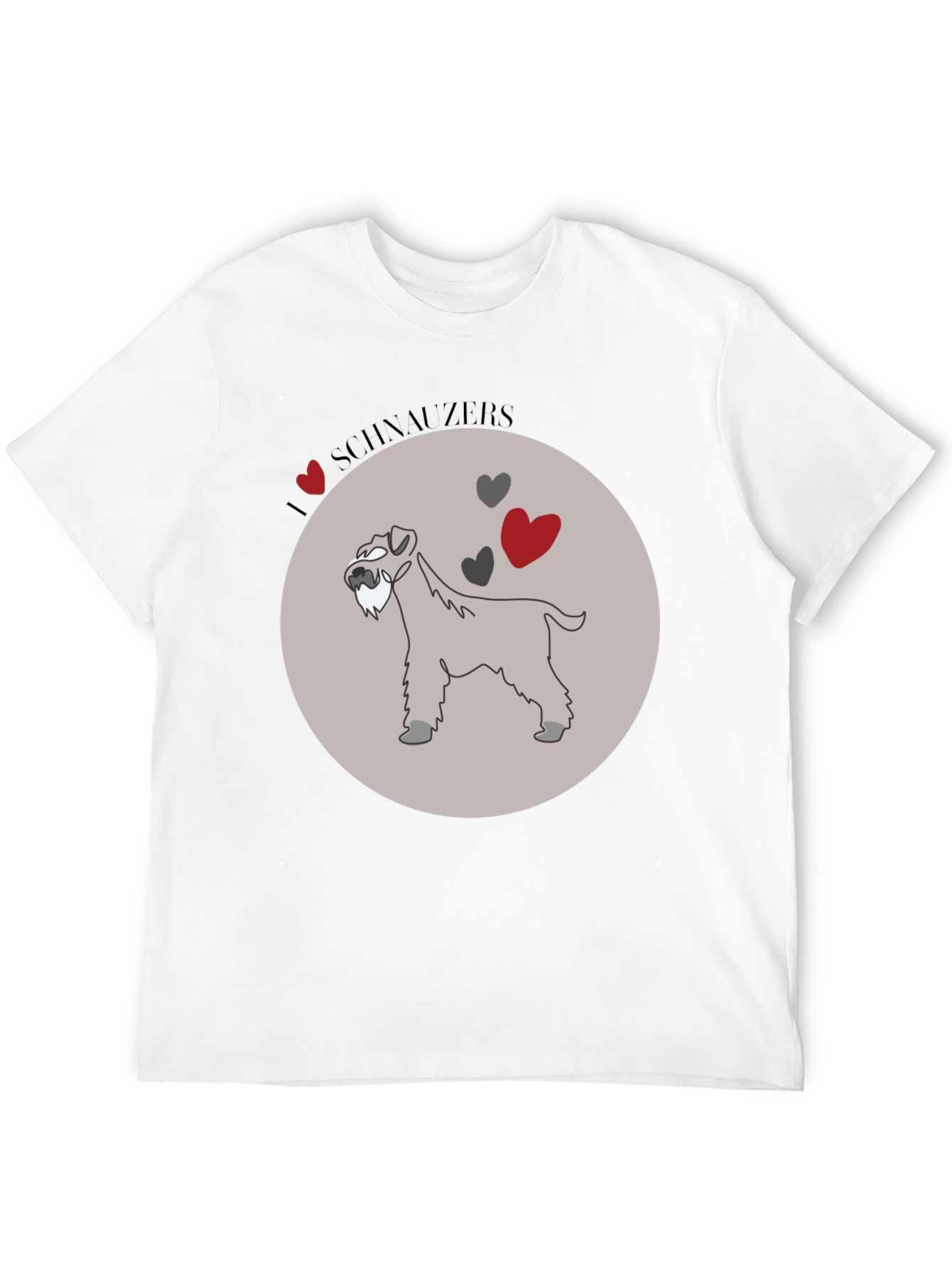 I Love Schnauzers Graphic Tee - Black Cotton Blend