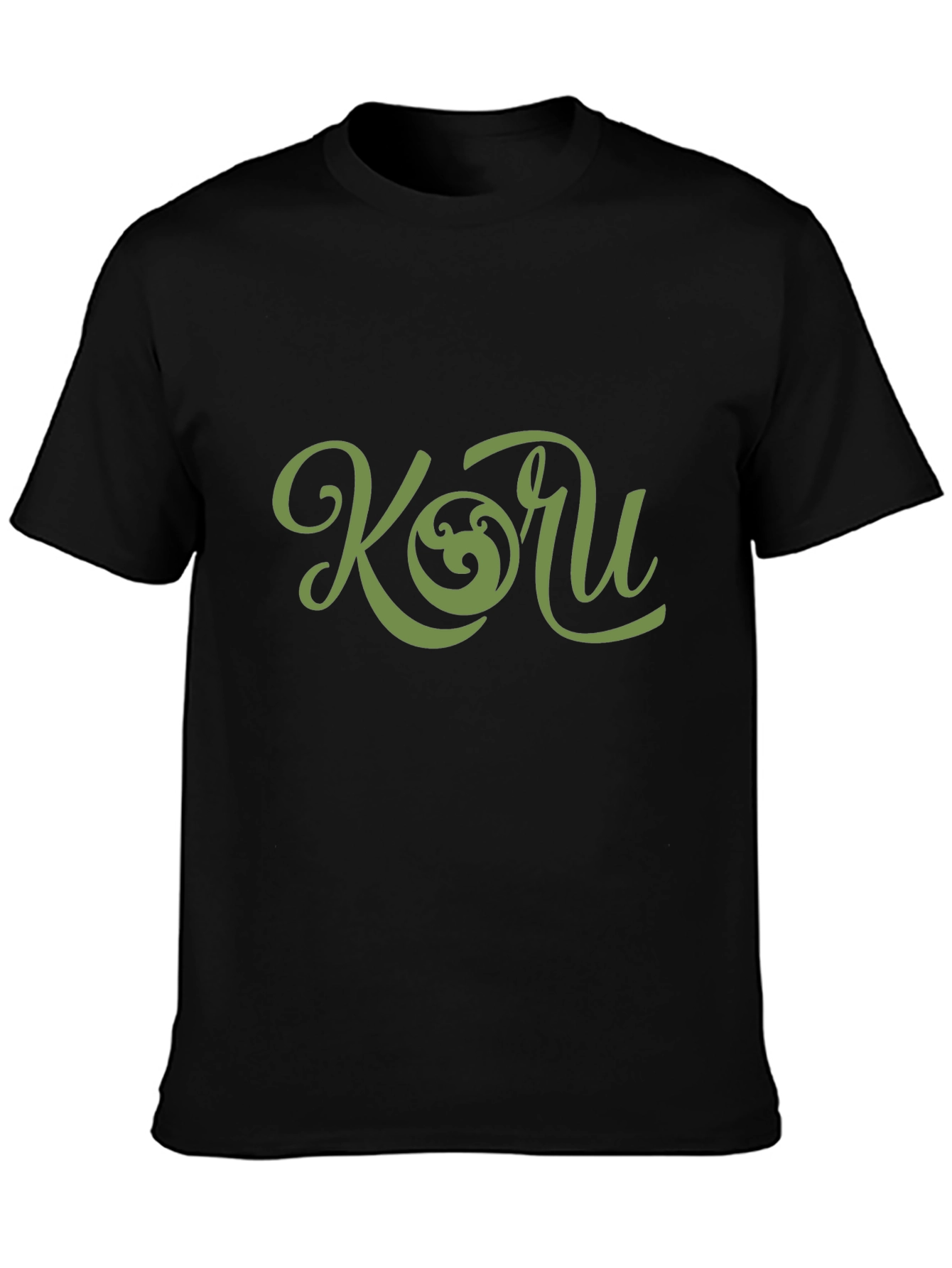 Koru Graphic Tee - Black Cotton T-Shirt