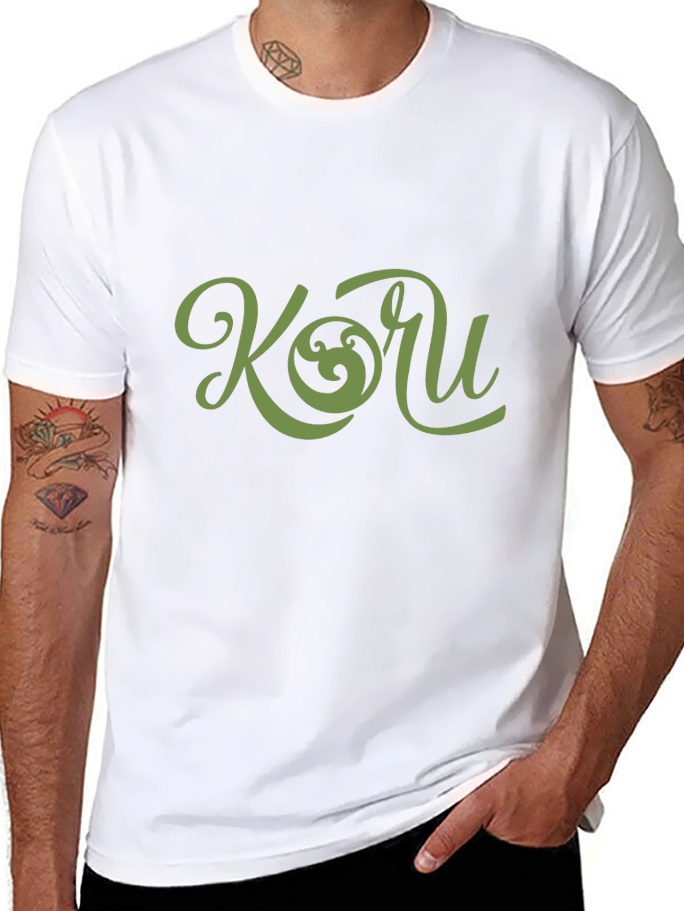 Koru Graphic Tee - Black Cotton T-Shirt