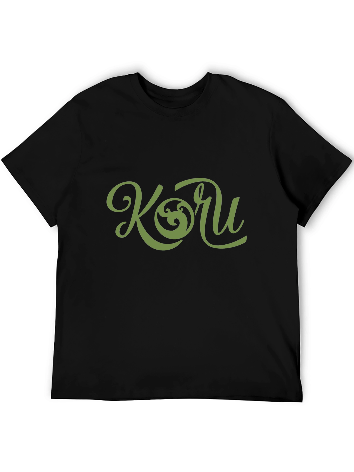 Koru Graphic Tee - Black Cotton T-Shirt