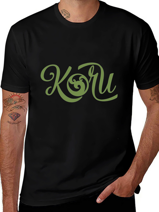 Koru Graphic Tee - Black Cotton T-Shirt