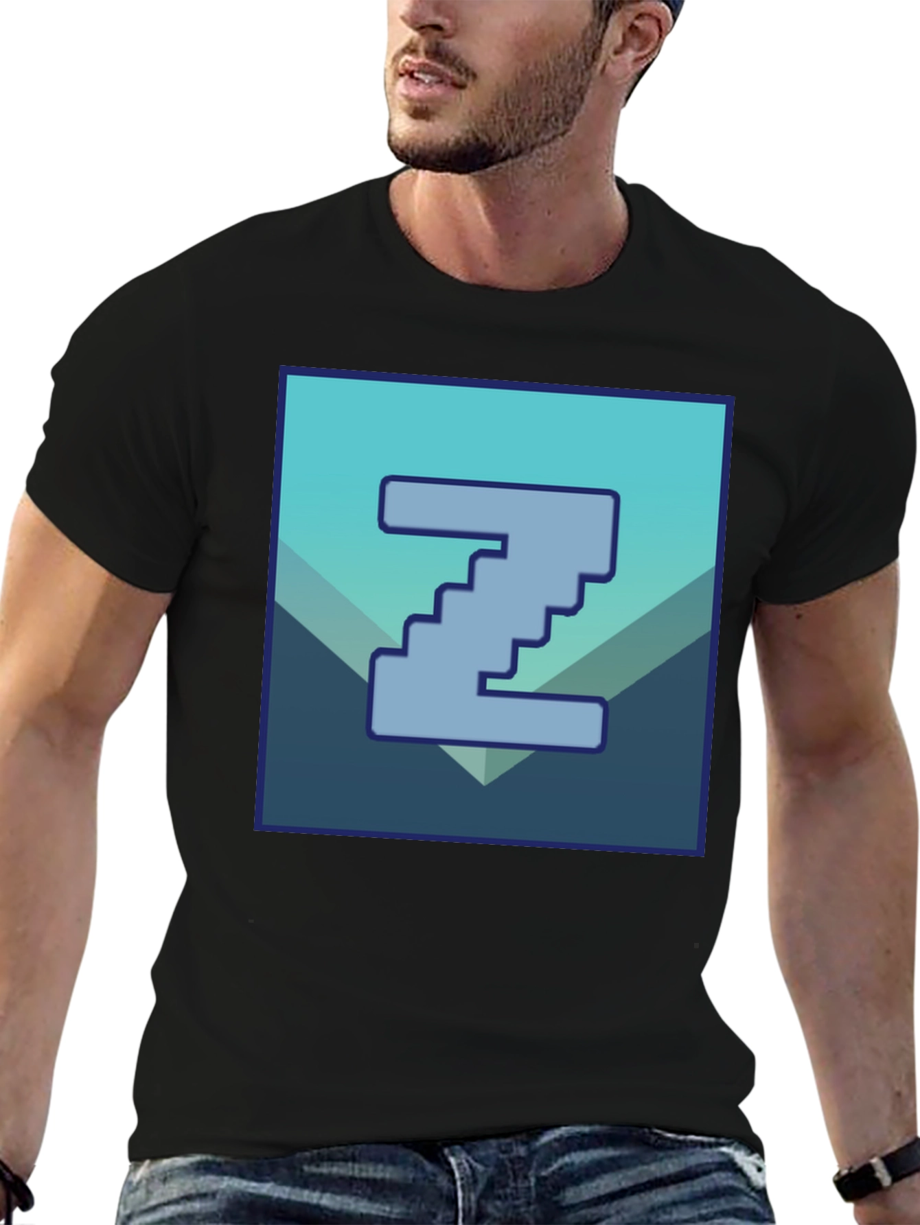 Pixelated Z Graphic Tee - Cool Casual Style