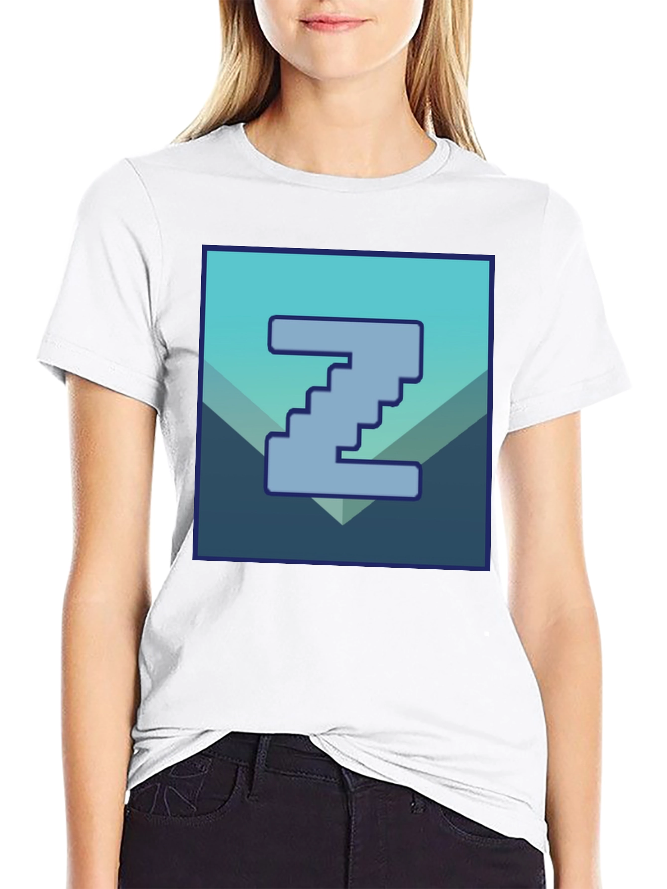 Pixelated Z Graphic Tee - Cool Casual Style