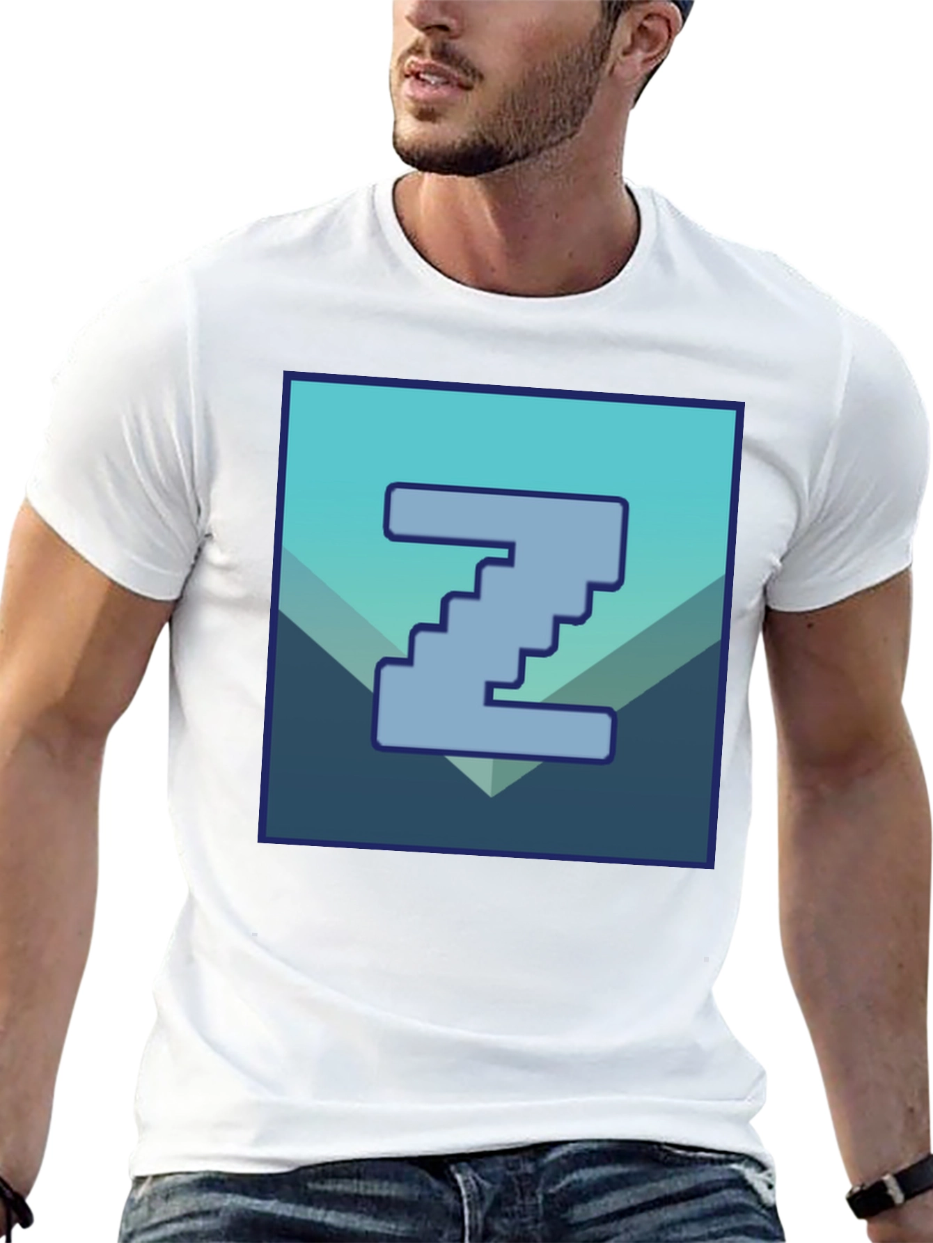 Pixelated Z Graphic Tee - Cool Casual Style