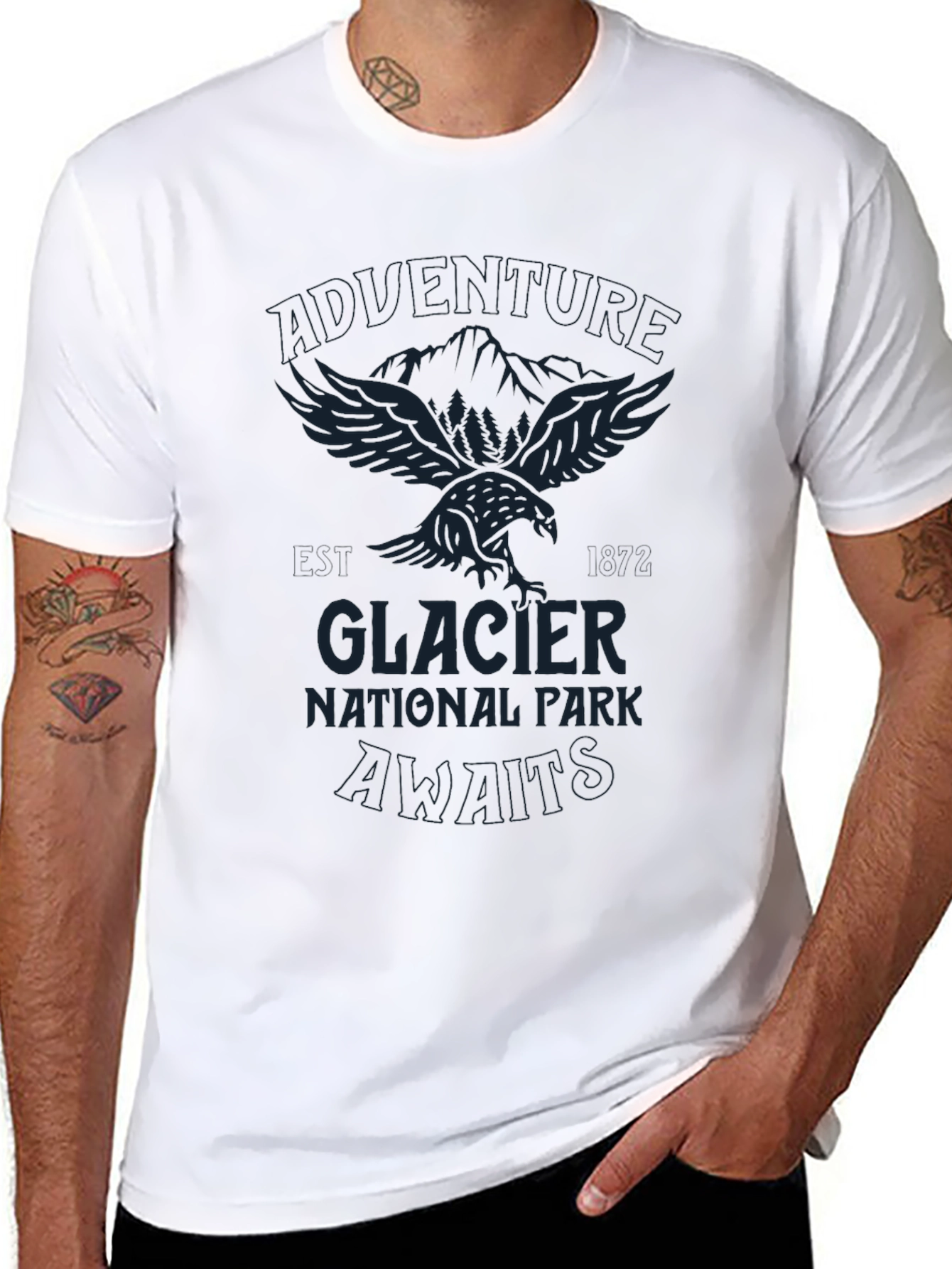 Glacier National Park Graphic Tee - Black