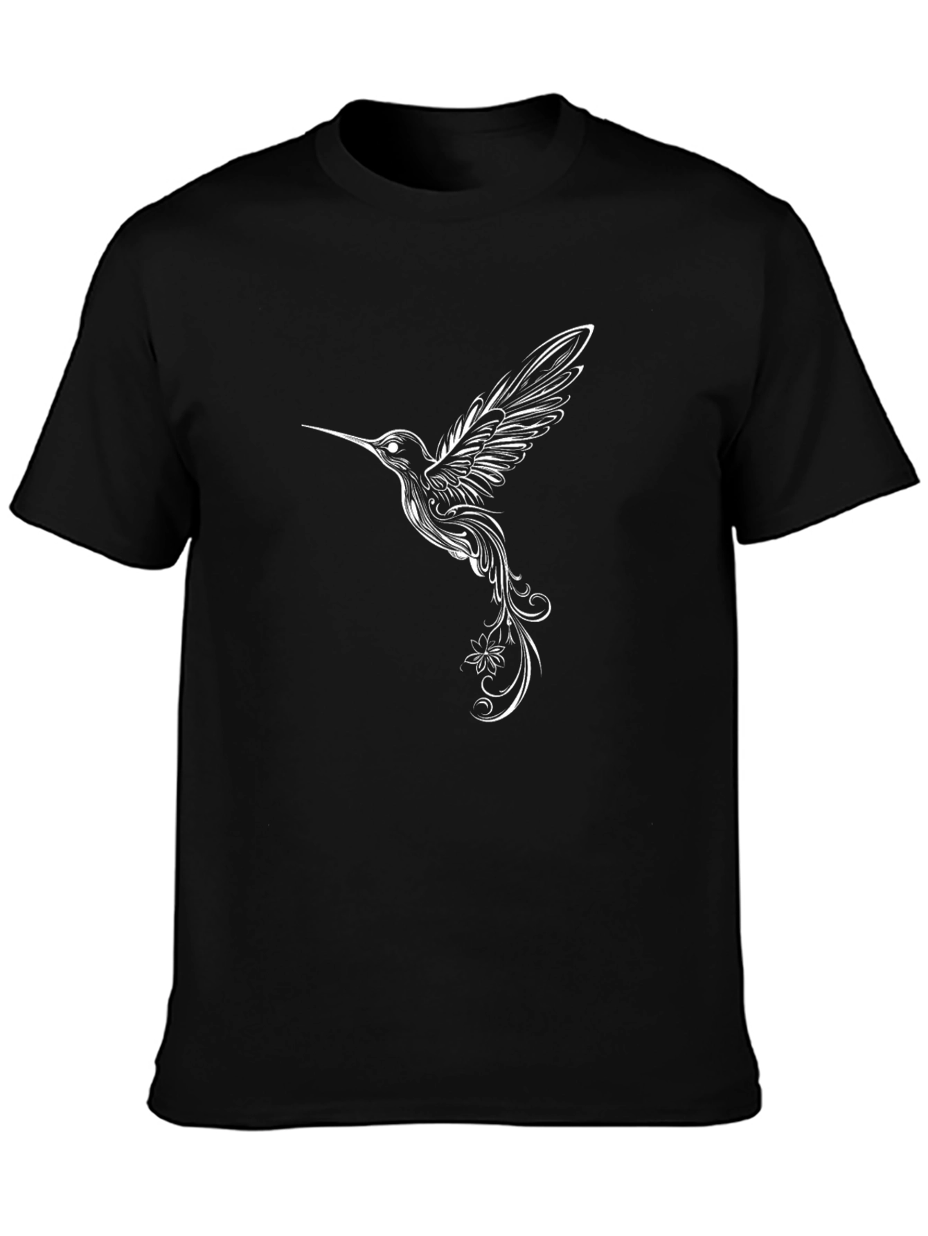Hummingbird Graphic Tee - Stylish Black T-Shirt