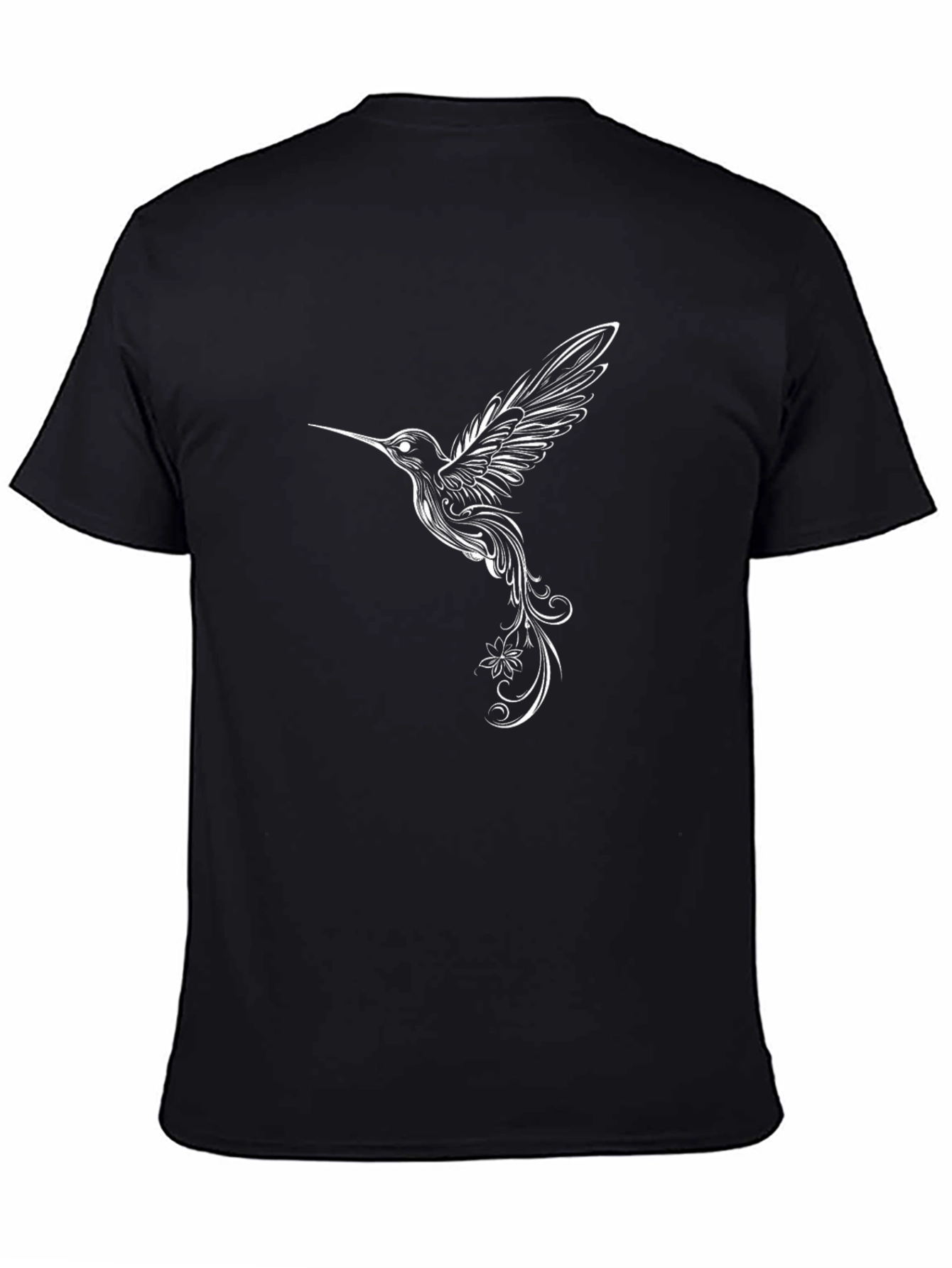 Hummingbird Graphic Tee - Stylish Black T-Shirt