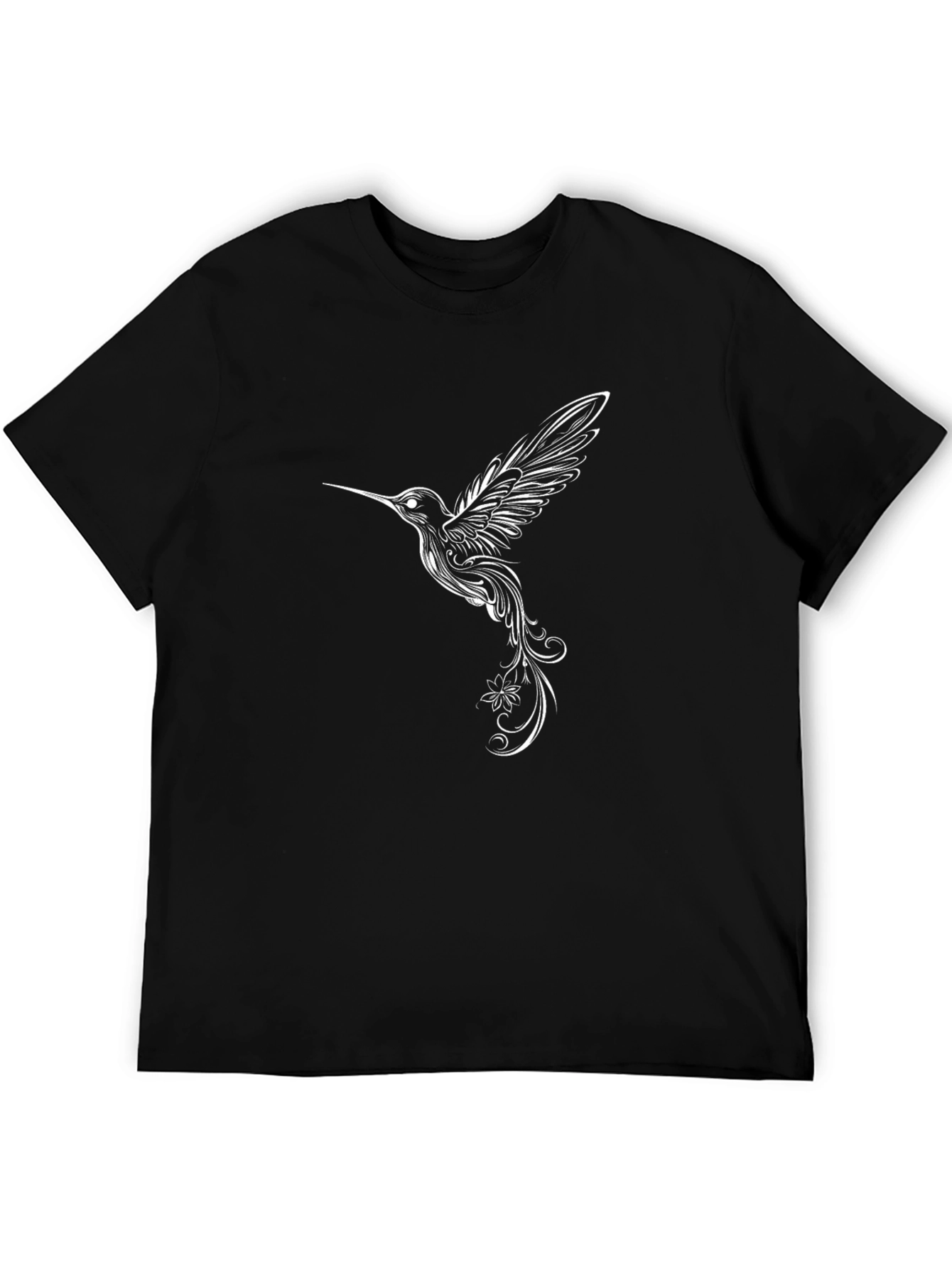 Hummingbird Graphic Tee - Stylish Black T-Shirt