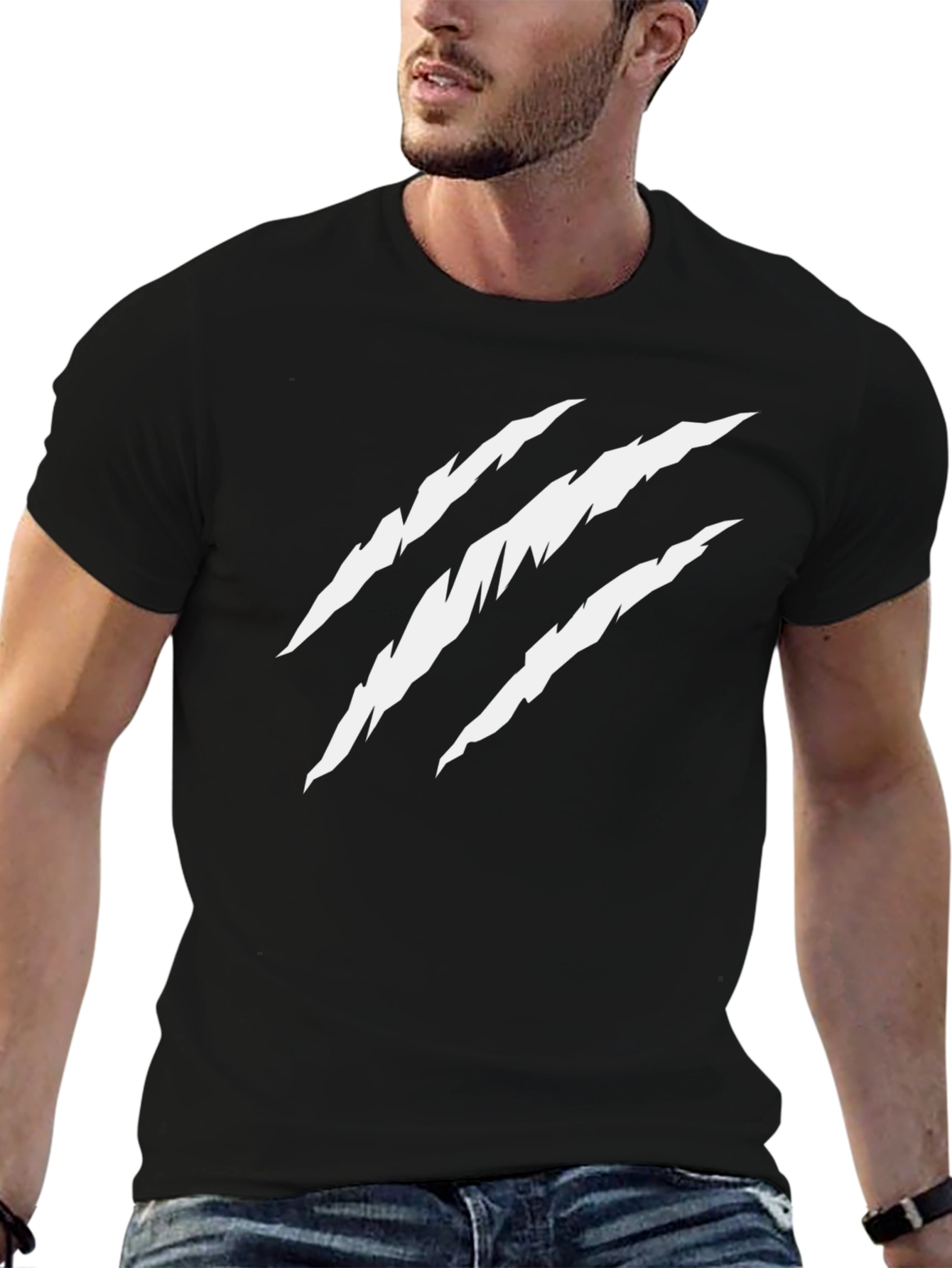 Claw Mark Graphic Black Tee