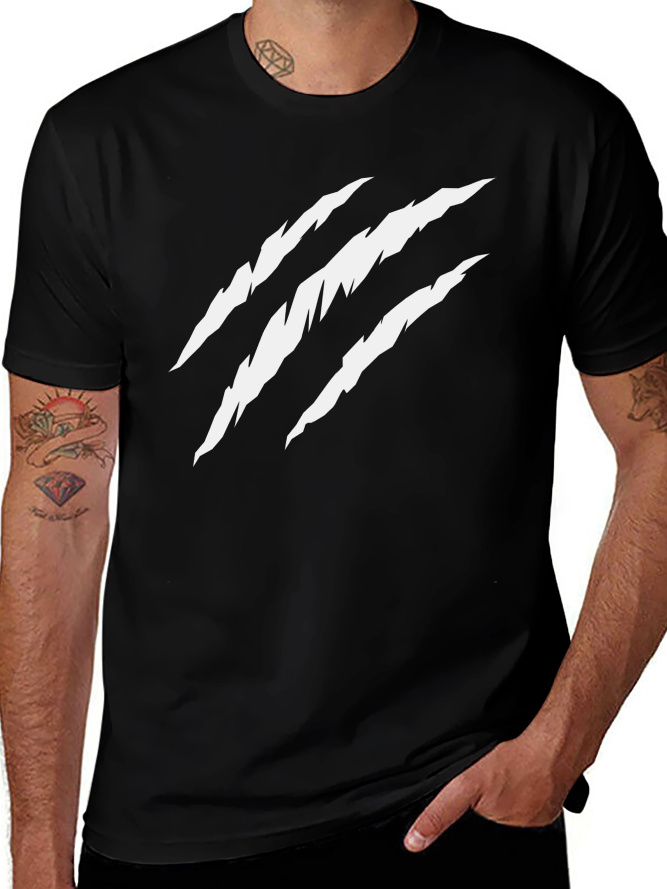 Claw Mark Graphic Black Tee