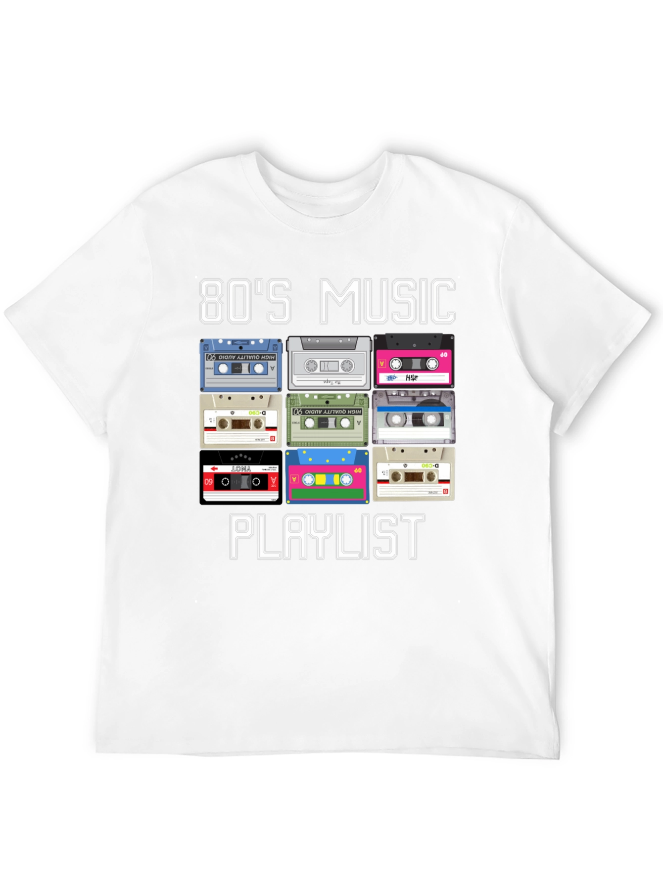 80s Music Playlist Cassette Tape T-Shirt