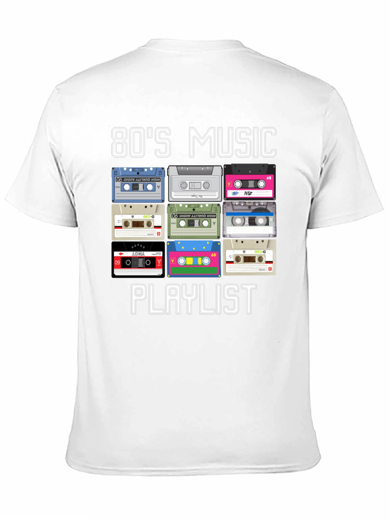 80s Music Playlist Cassette Tape T-Shirt