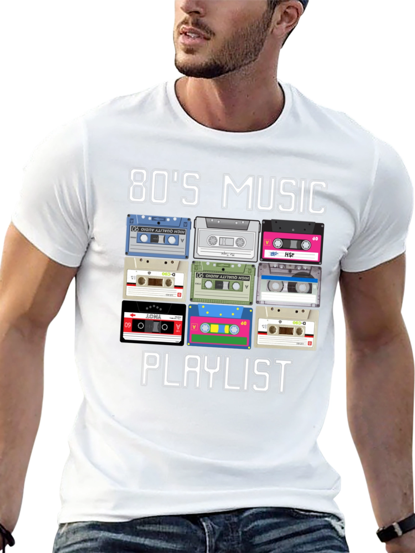 80s Music Playlist Cassette Tape T-Shirt