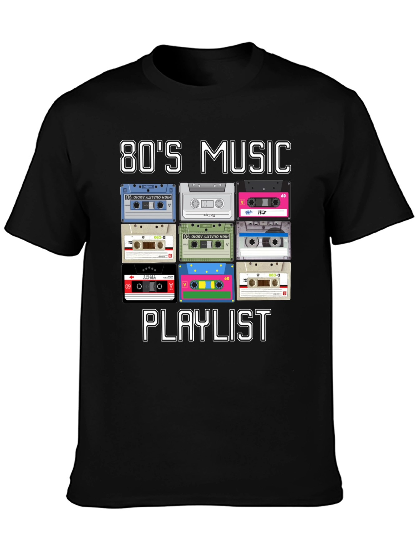 80s Music Playlist Cassette Tape T-Shirt