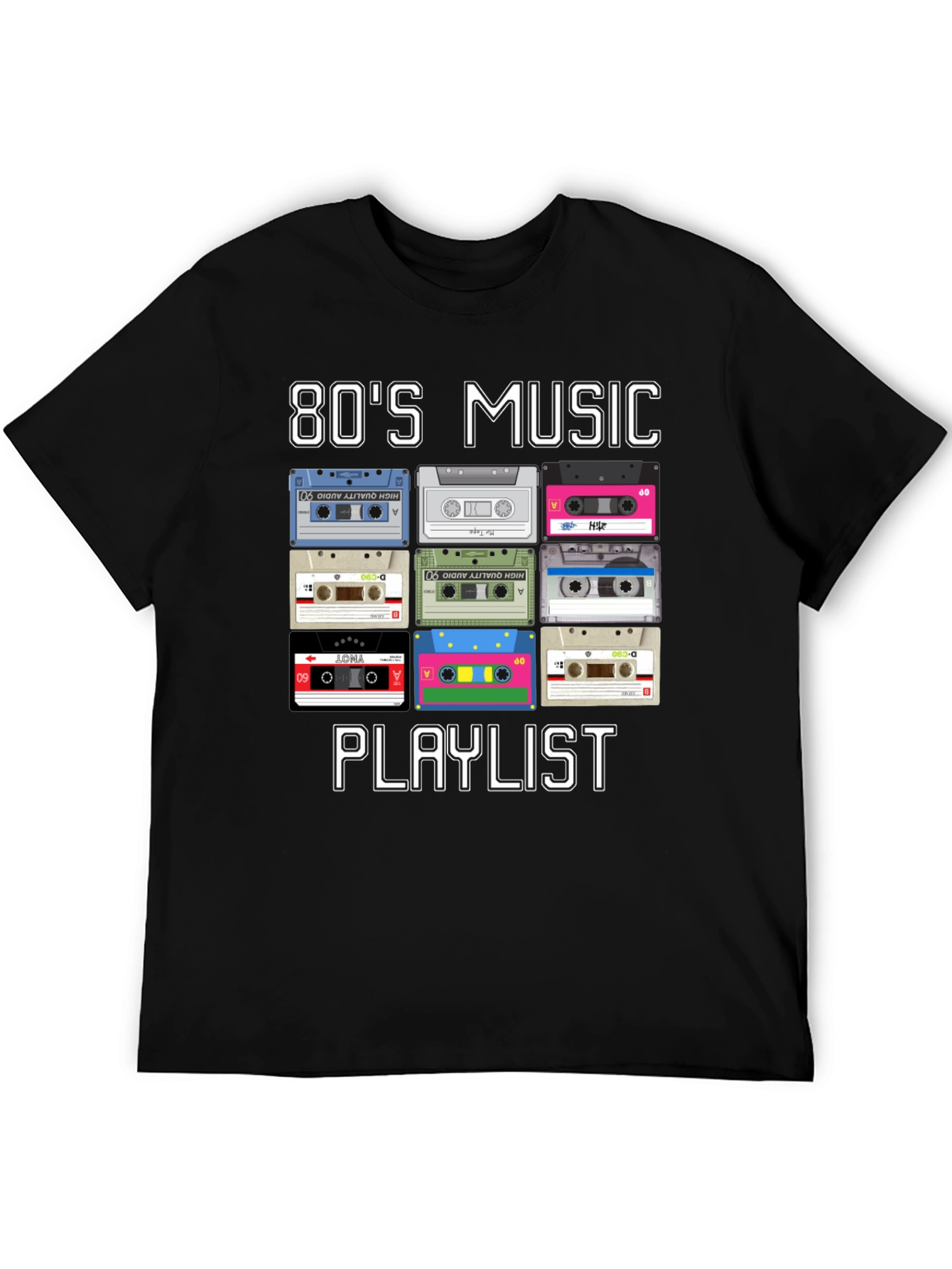 80s Music Playlist Cassette Tape T-Shirt