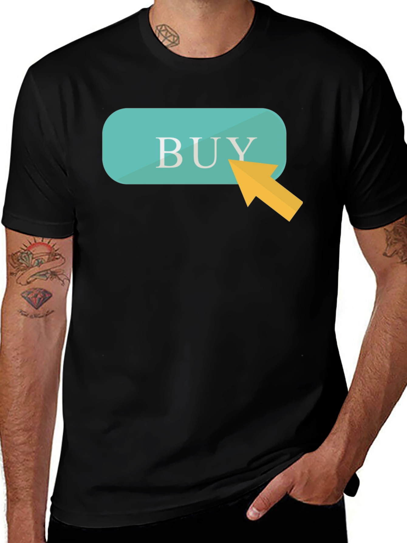 Buy Button Graphic Tee - Click to Purchase!