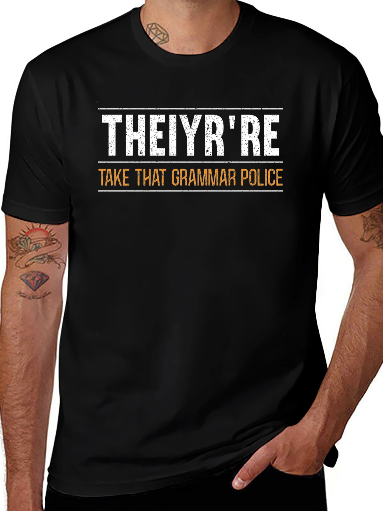 THEIYRRE Take That Grammar Police Funny T-Shirt