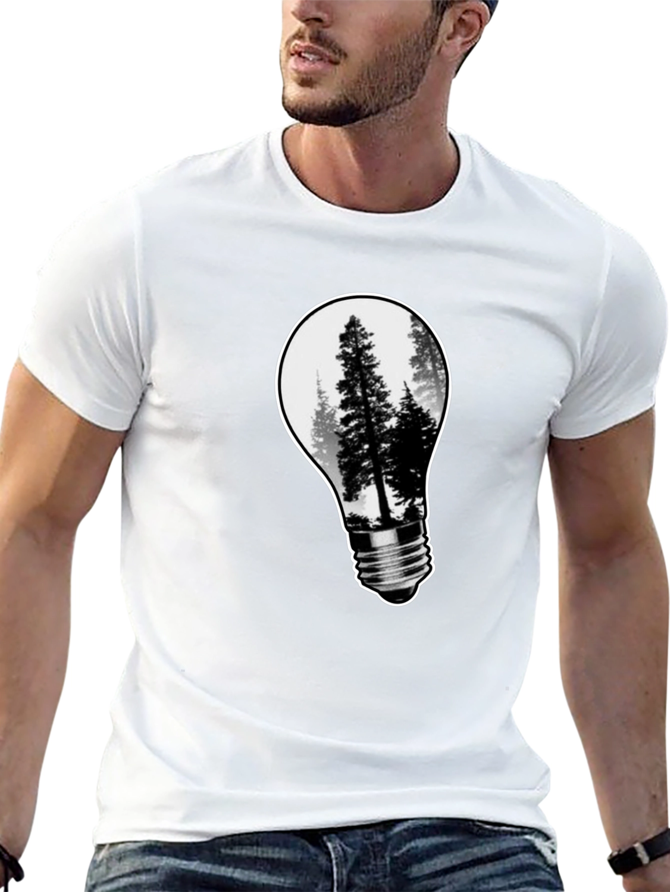 Nature Bulb Mens Black Graphic Tee