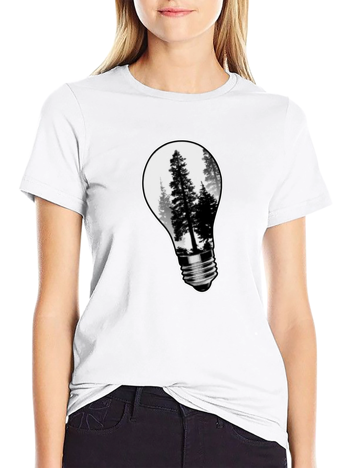 Nature Bulb Mens Black Graphic Tee